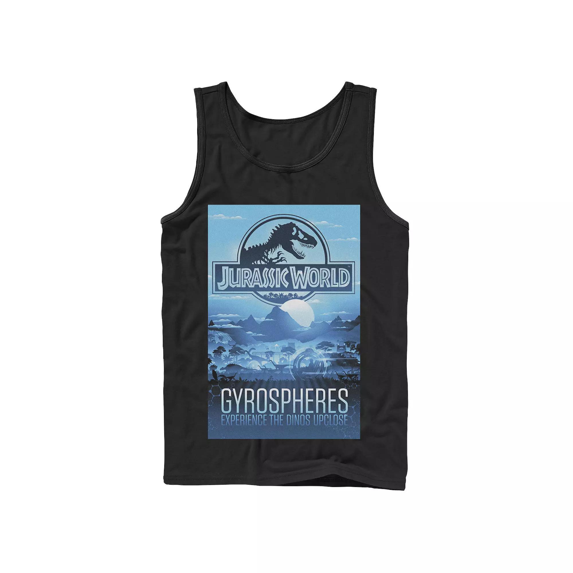 Men's Jurassic World Gyrospheres Tour Park Poster Graphic Tank Top,  Product Image