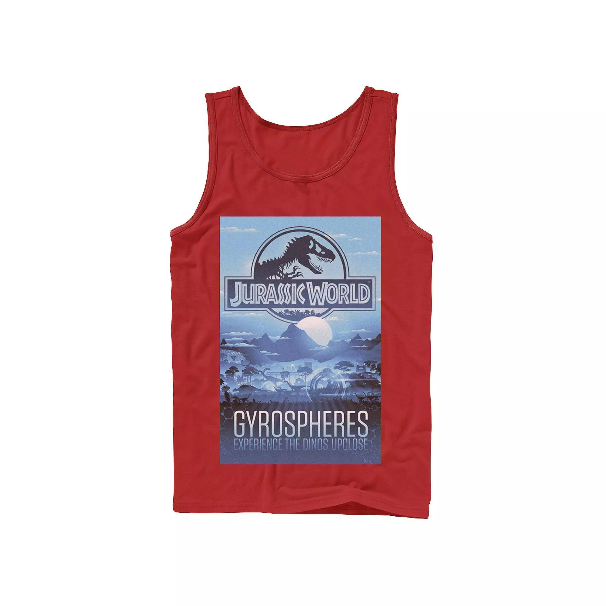 Men's Jurassic World Gyrospheres Tour Park Poster Graphic Tank Top,  Product Image