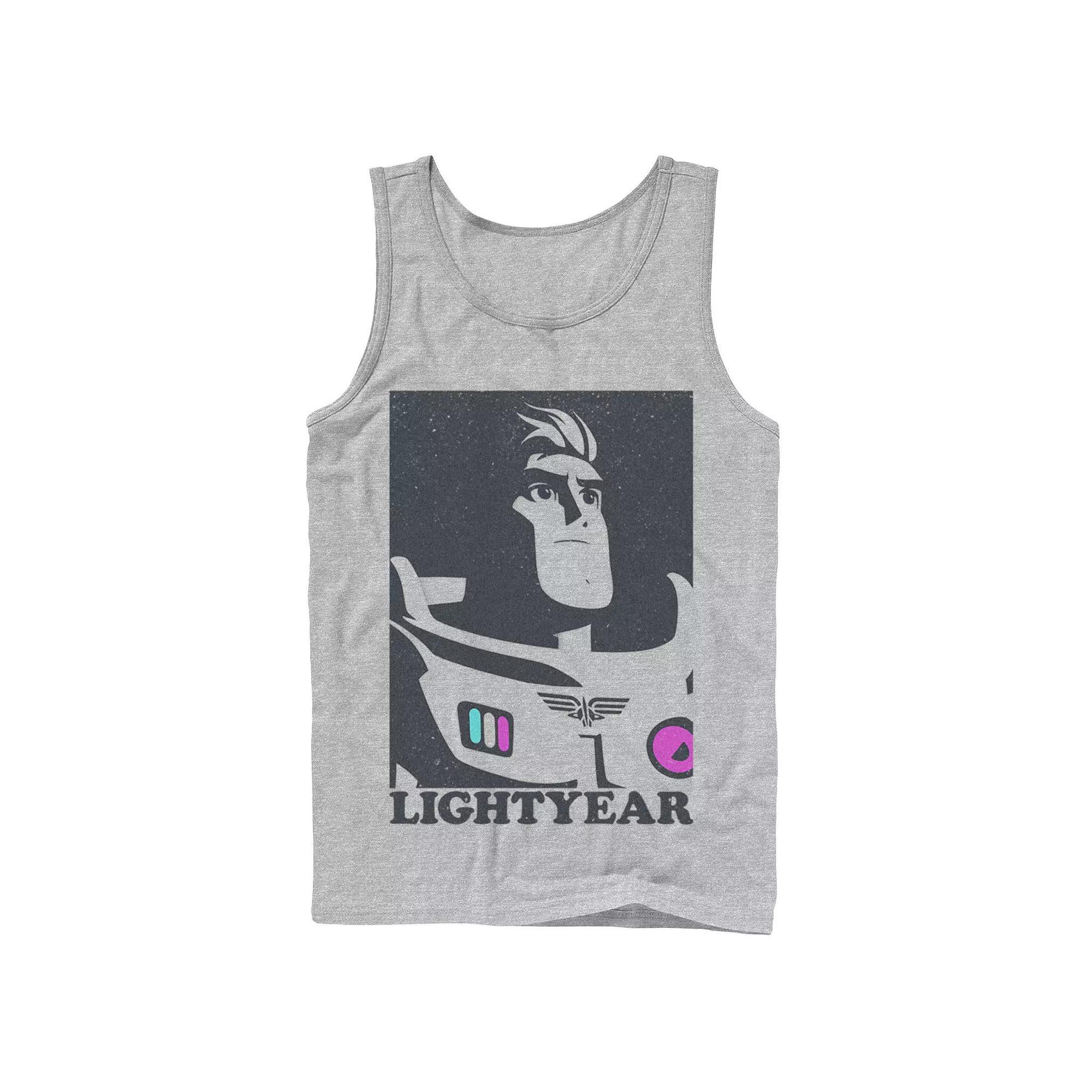 Men's Disney / Pixar Lightyear Buzz Black And White Contrast Tank Top,  Product Image
