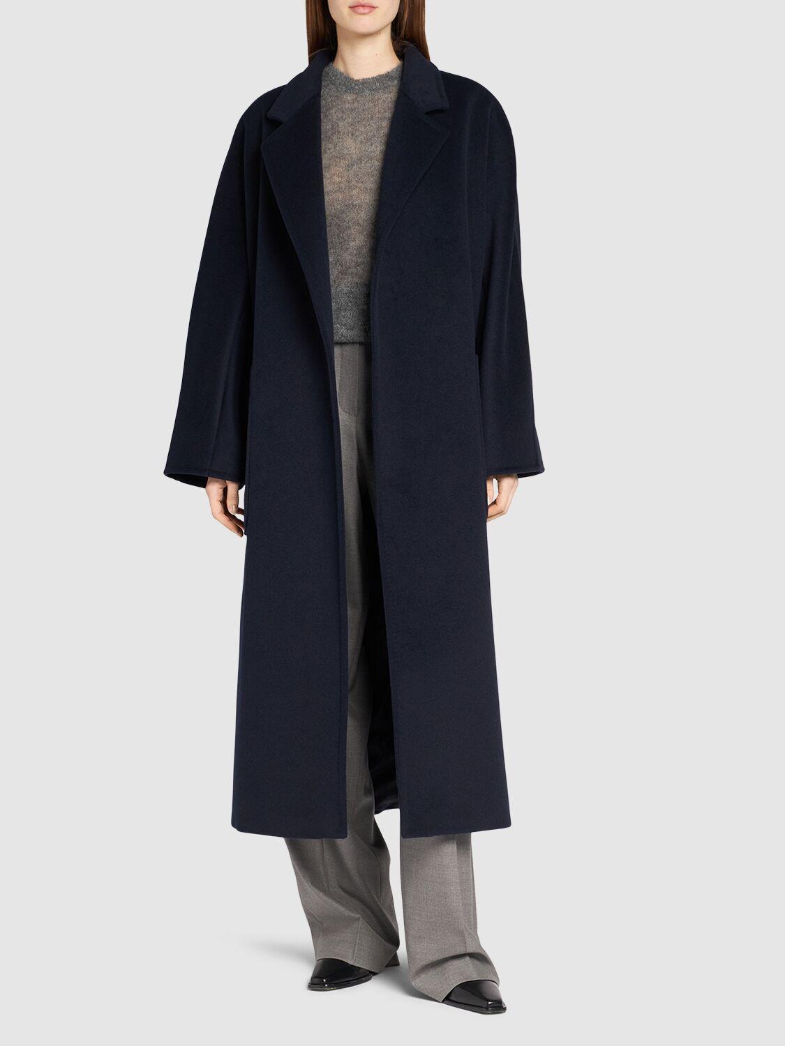 MAX MARA Locri Wool & Cashmere Long Coat In Navy Product Image