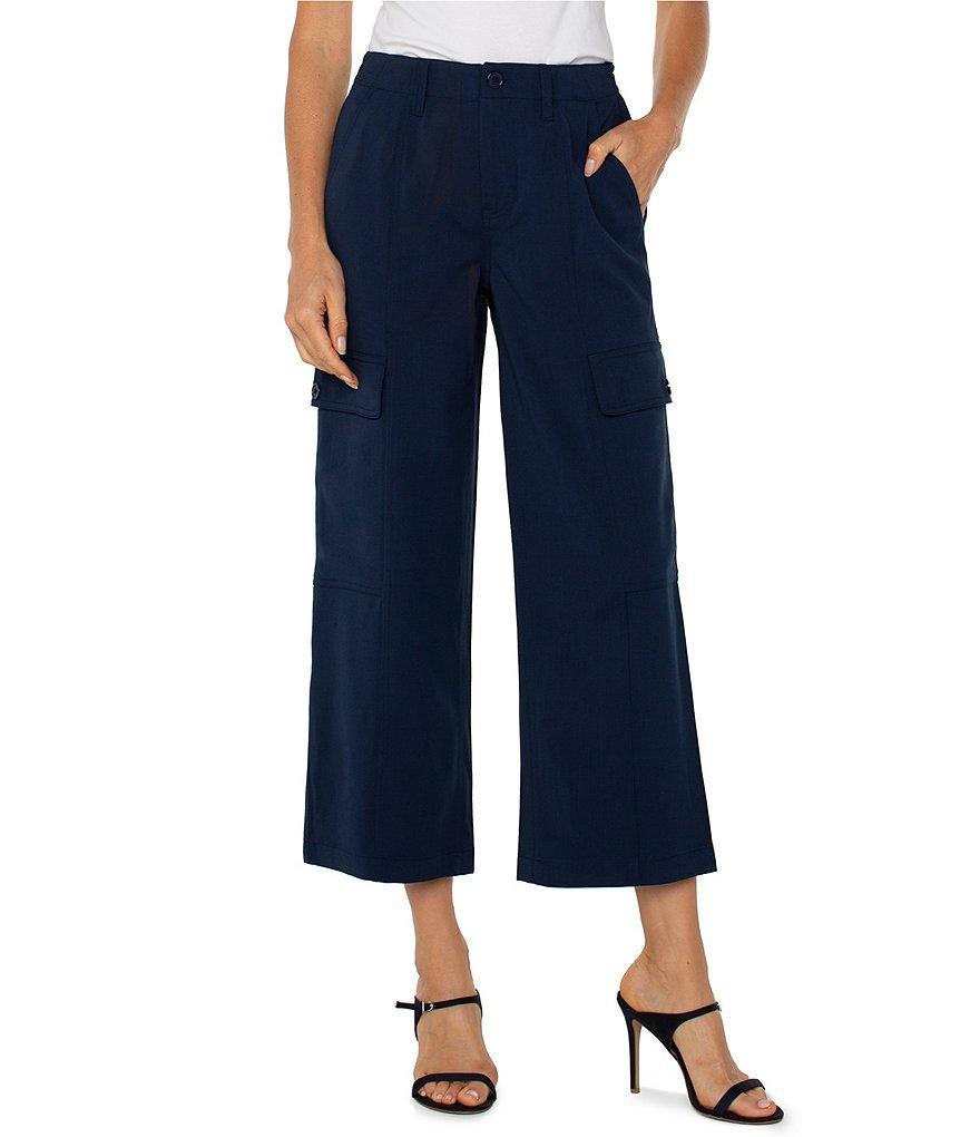 Liverpool Los Angeles Textured Stretch High-Rise Straight Leg Cropped Cargo Pant Product Image