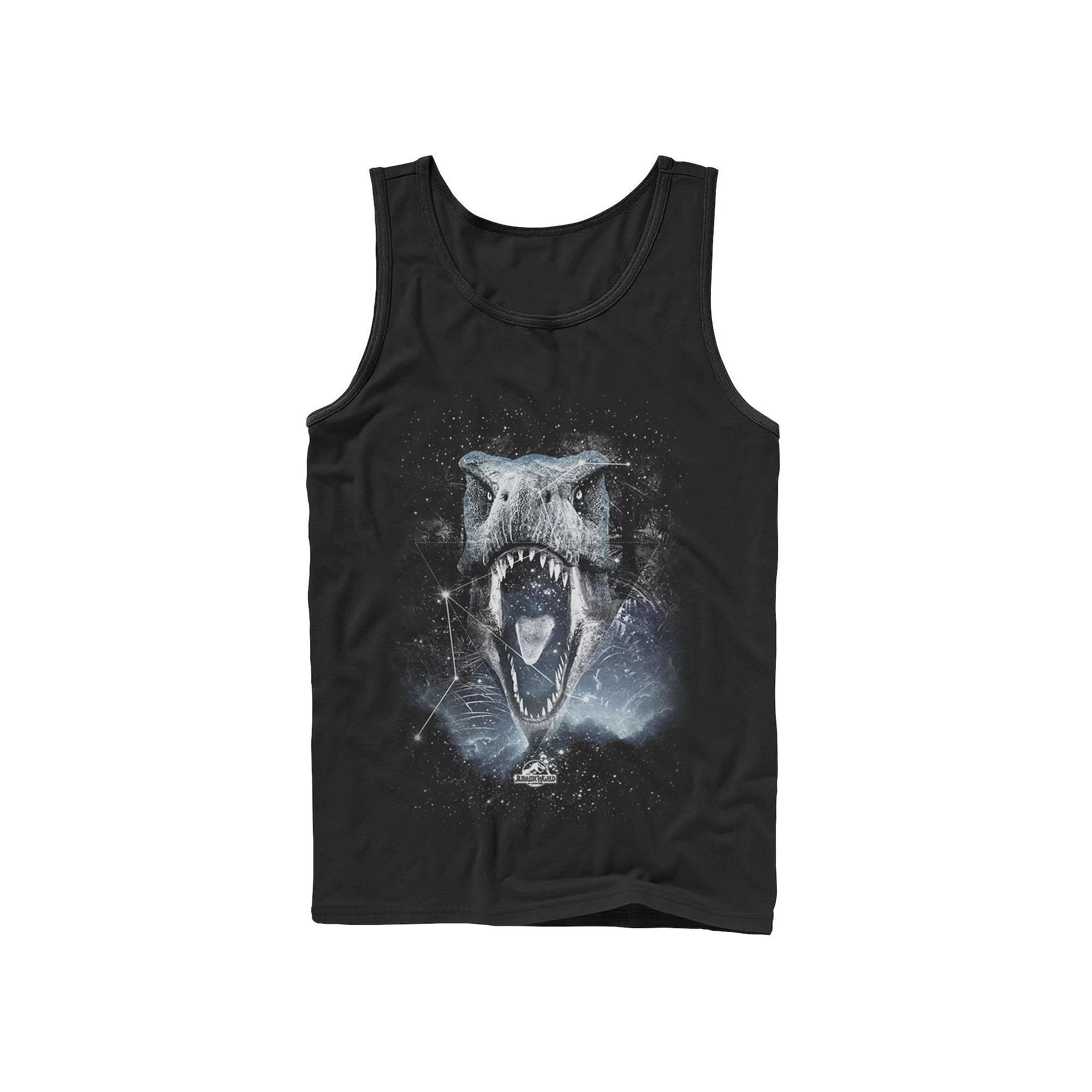 Men's Jurassic World T-Rex Roaring Constellation Tank Top, Size: Medium, Black Product Image