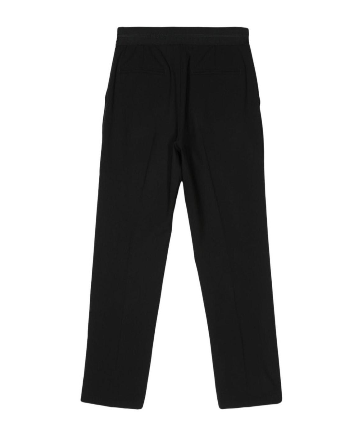 MSGM Tapered Virgin Wool Trousers In Black Product Image