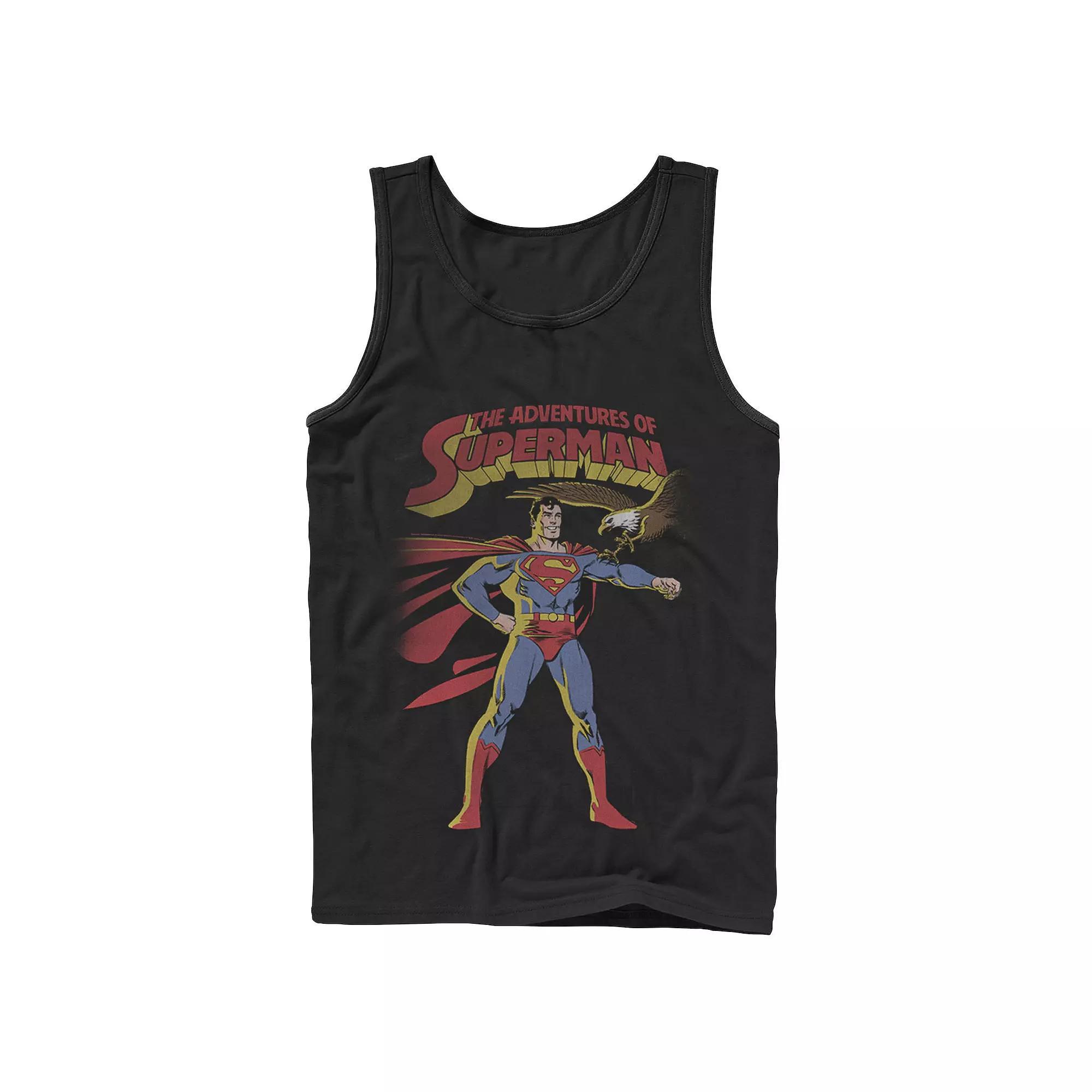 Men's DC Comics Superman Adventures Text Poster Tank Top,  Product Image