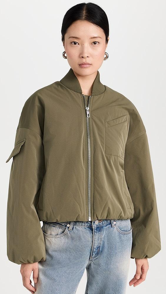 GANNI Light Twill Oversized Short Bomber Jacket | Shopbop Product Image