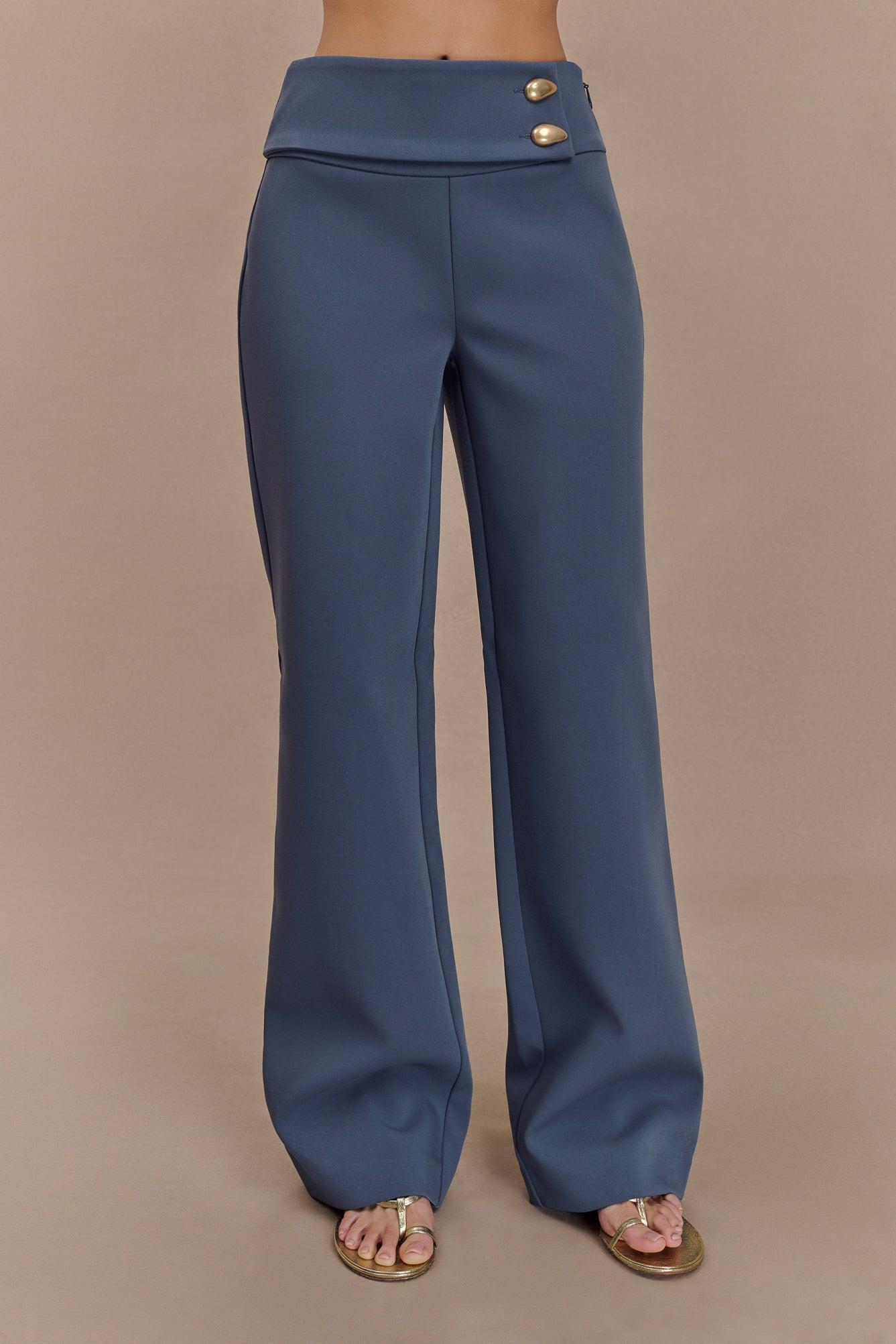 Lindie Straight Leg Suiting Pants - Steel Product Image