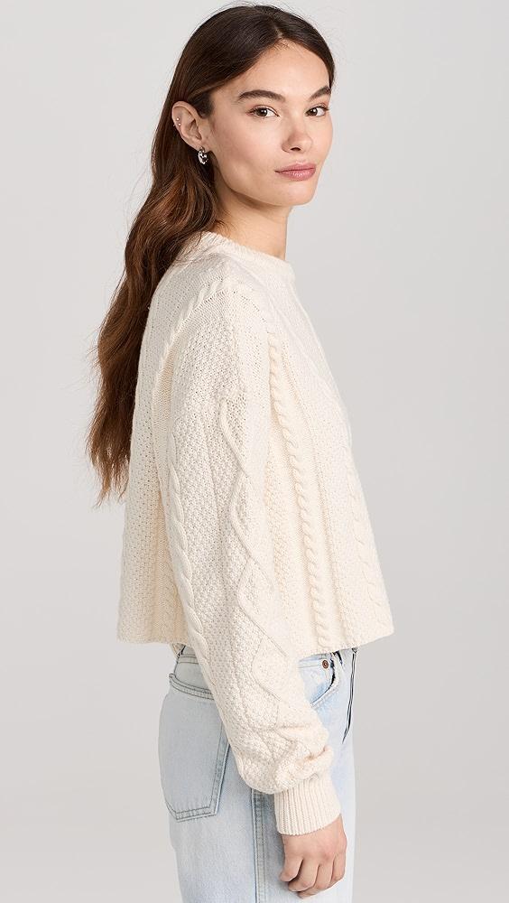 ASKK NY Cable Cropped Crew Sweater | Shopbop Product Image