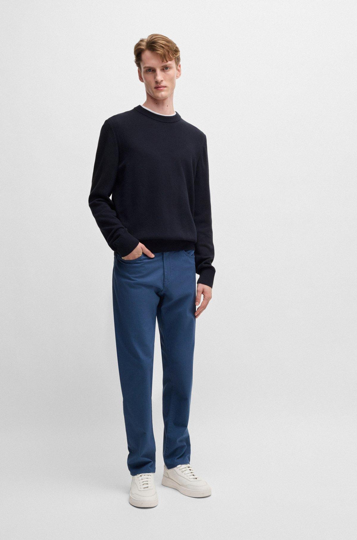Micro-structured sweater in cotton Product Image