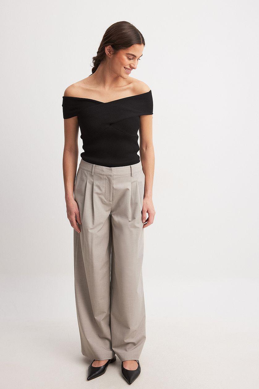 Knitted Off Shoulder Top Product Image