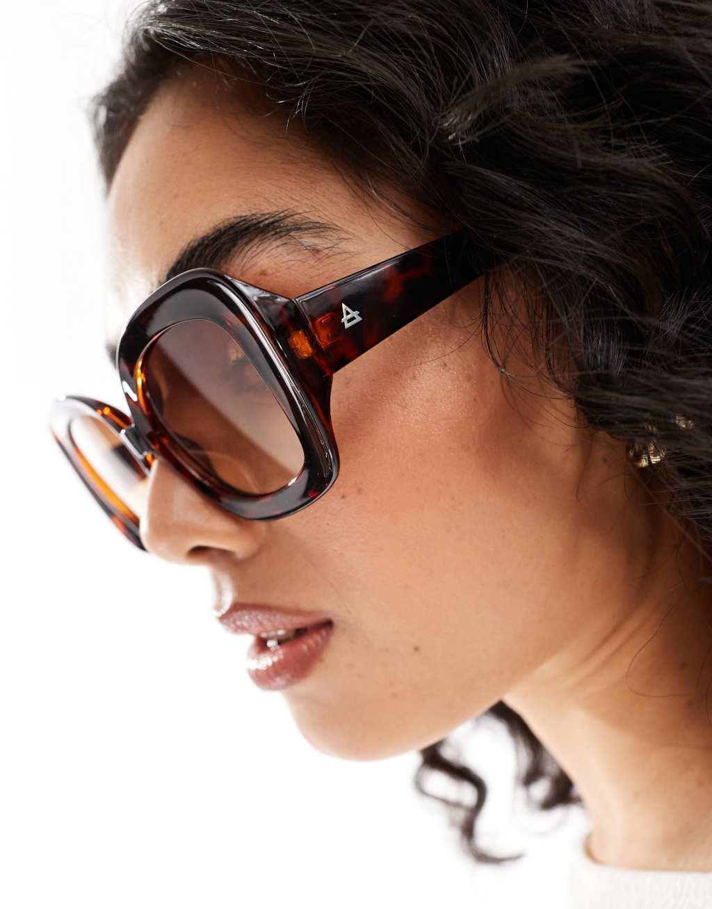 AIRE X ASOS celestial square sunglasses in dark tort Product Image