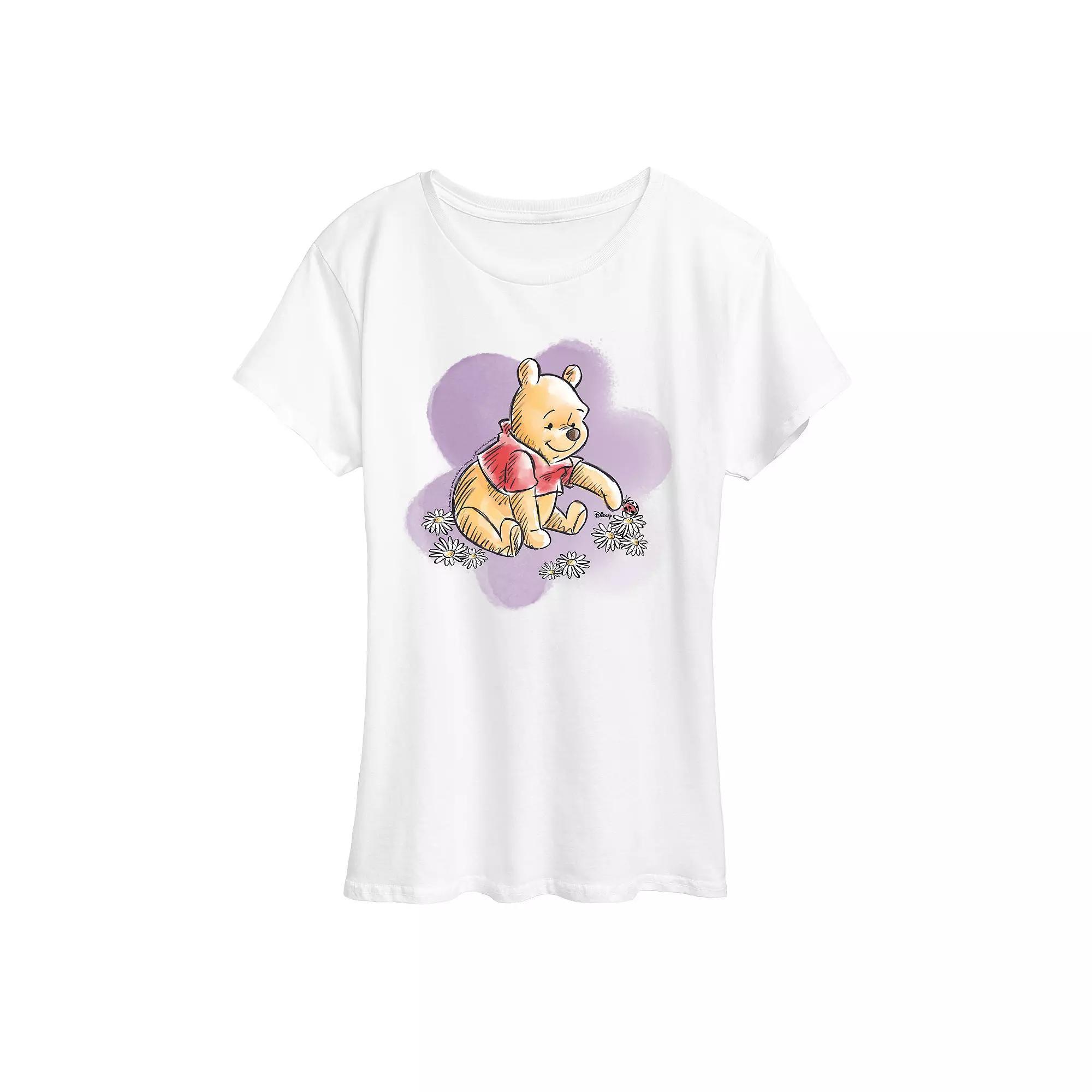 Disney's Winnie The Pooh Women's Floral Graphic Tee,  Product Image