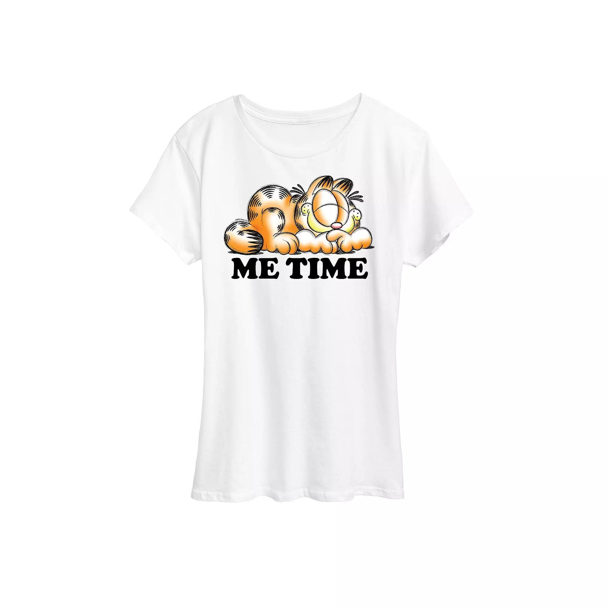 Women's Garfield Me Time Sketch Graphic Tee, Girl's, Size: Small, White Product Image