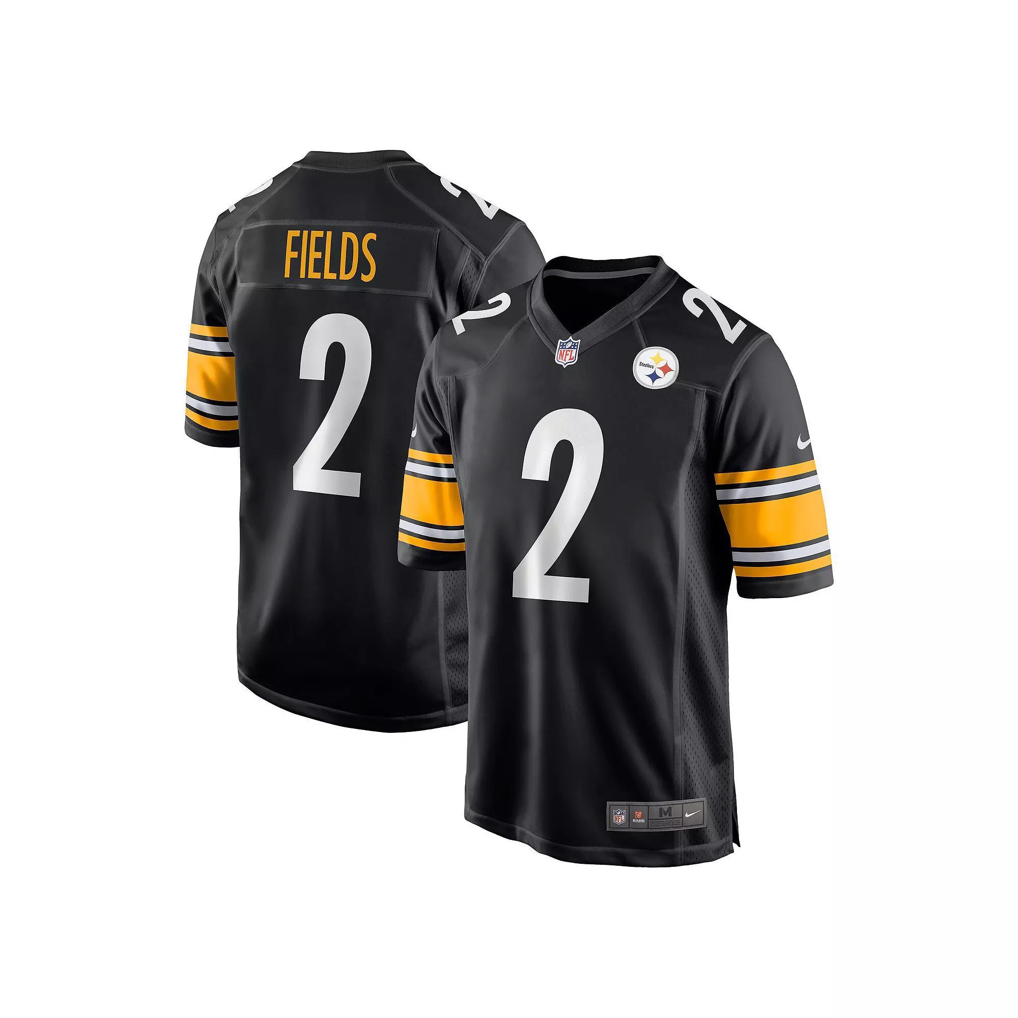 Men's Nike Justin Fields Black Pittsburgh Steelers Game Player Jersey, Size: Large Product Image