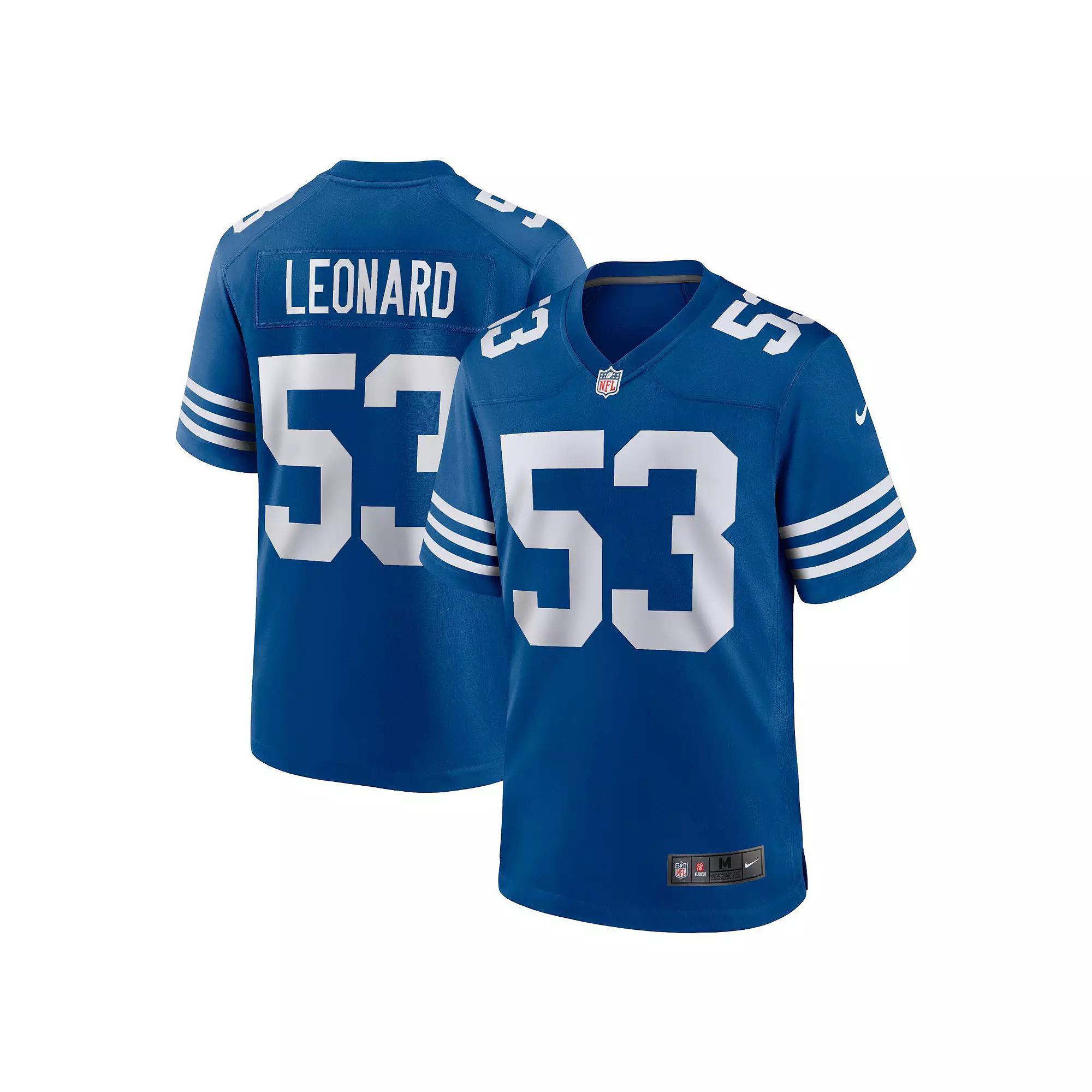 Men's Nike Darius Leonard Royal Indianapolis Colts Alternate Game Jersey, Size: 2XL, Blue Product Image