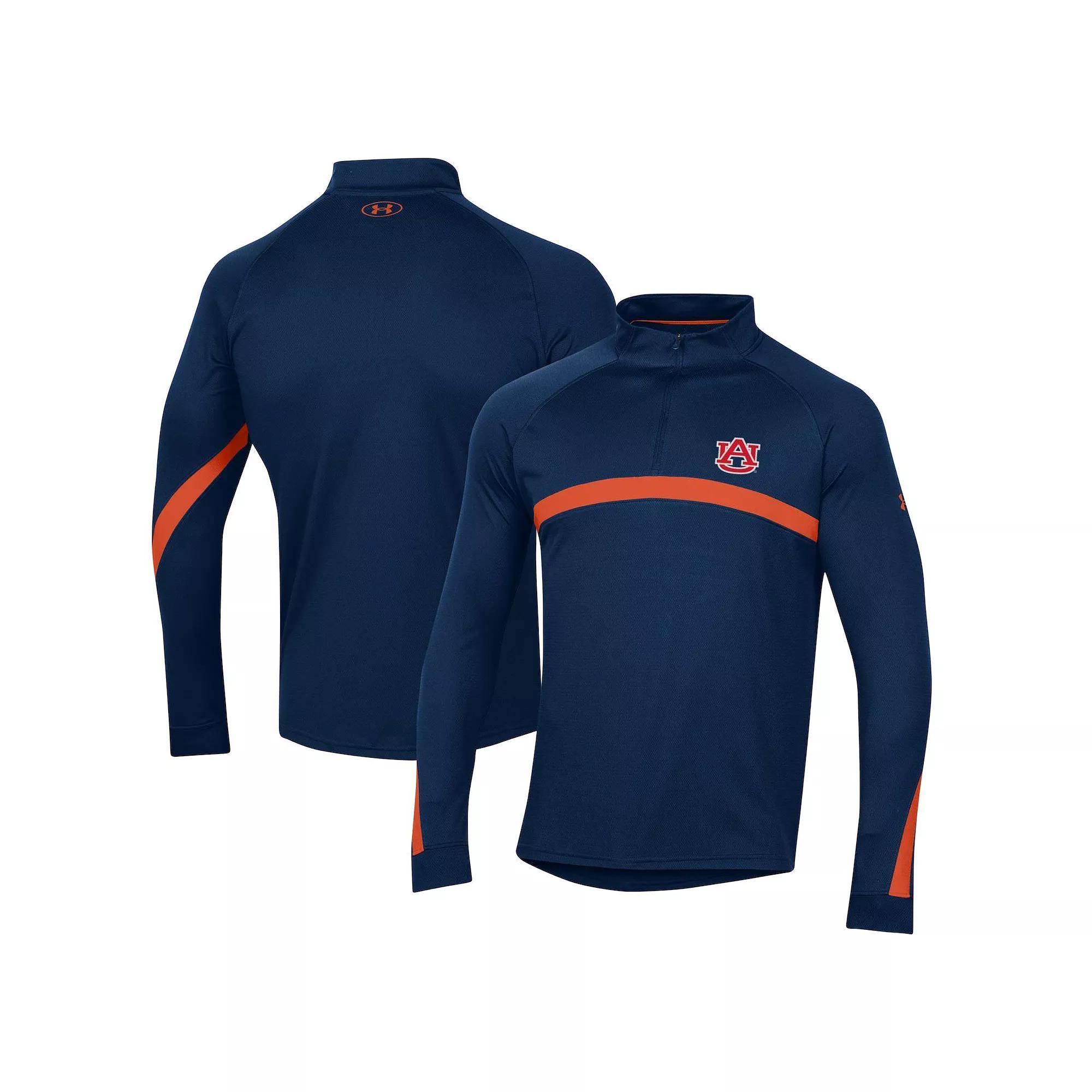 Men's Under Armour Navy Notre Dame Fighting Irish Game Day Camo Raglan Quarter-Zip Top,  Product Image