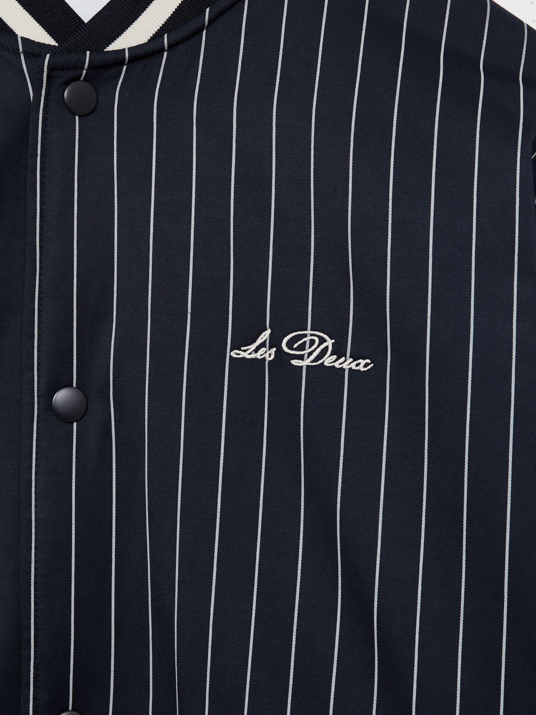 Les Deux Technical Varsity Jacket in Navy Stripe Product Image