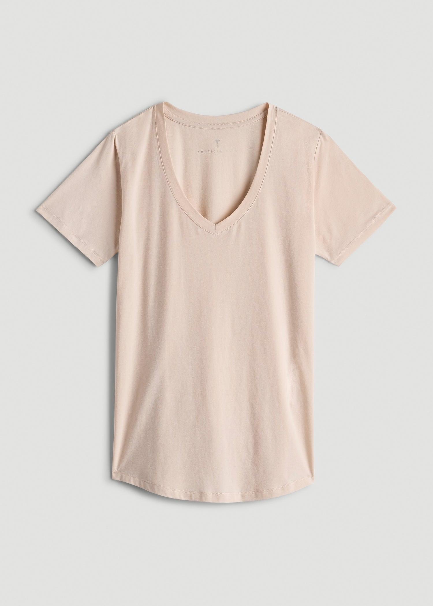 Scoop V-Neck Tee for Tall Women in Shell Female Product Image