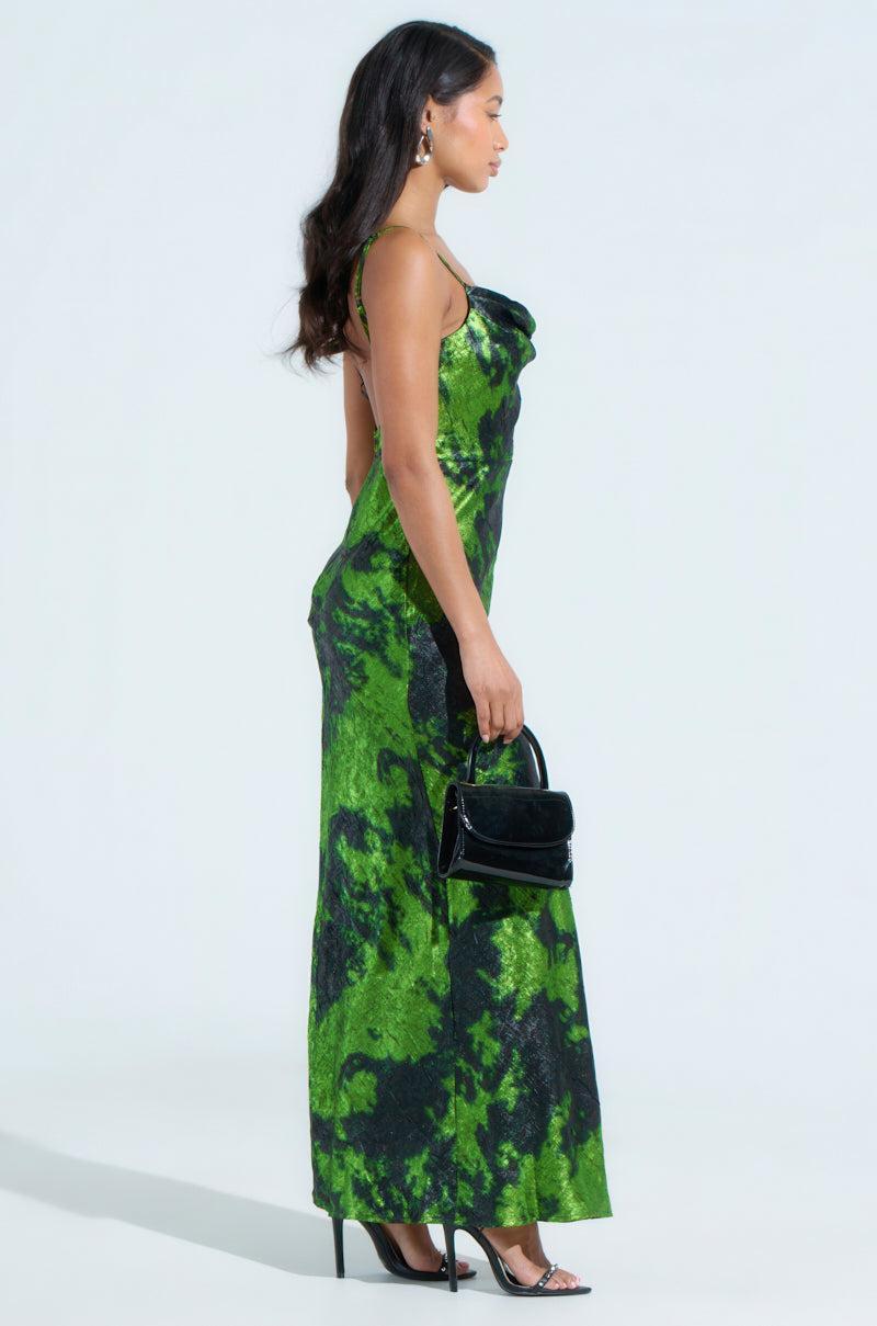 LENNON PRINTED METALLIC MAXI DRESS Product Image