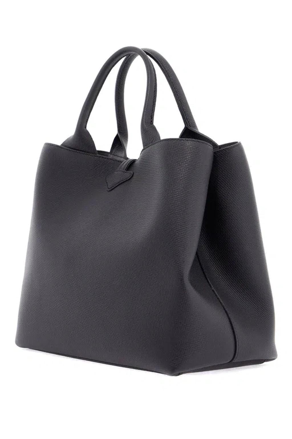 LONGCHAMP 'le Roseau L Handle Bag With In Black Product Image