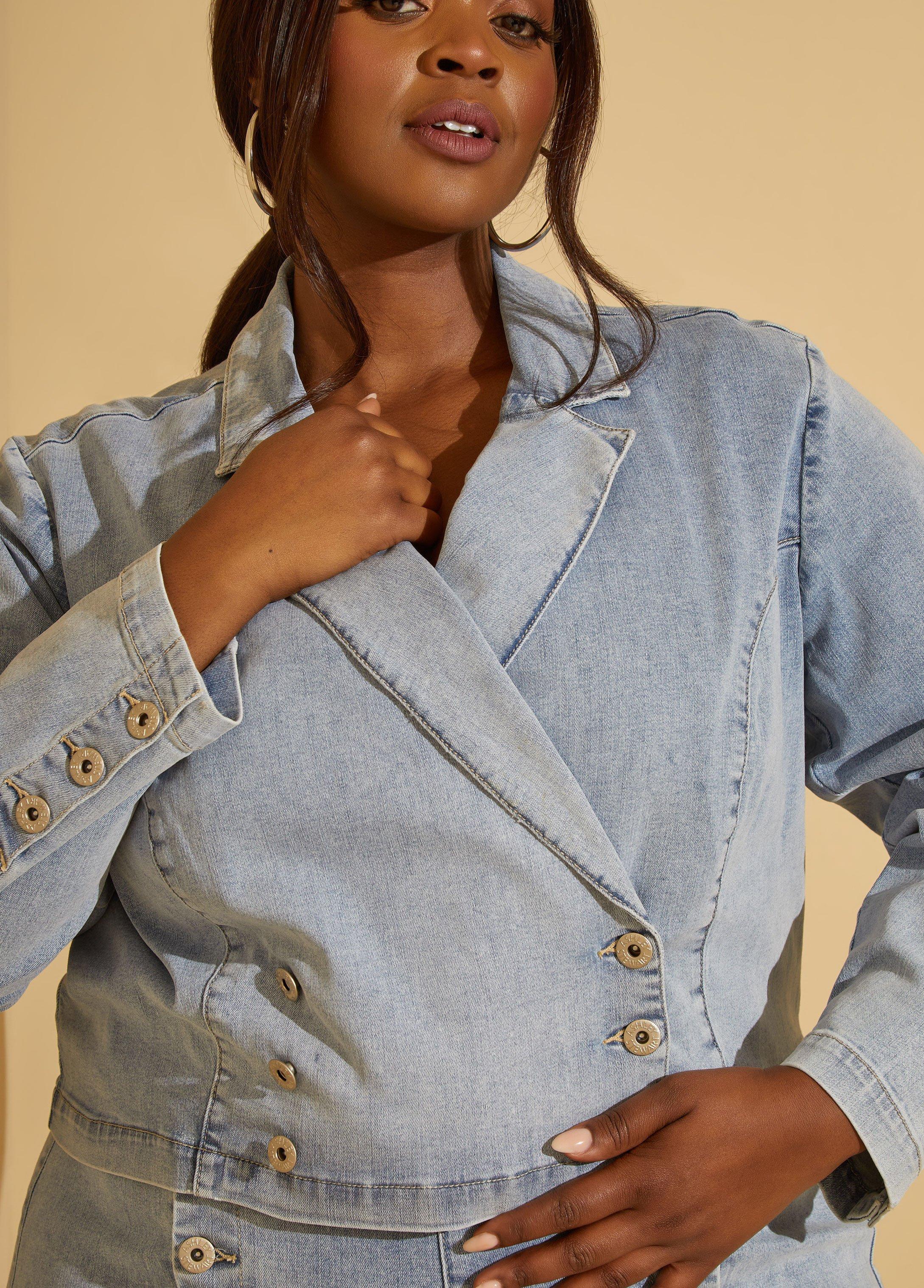 Double Breasted Denim Blazer Product Image