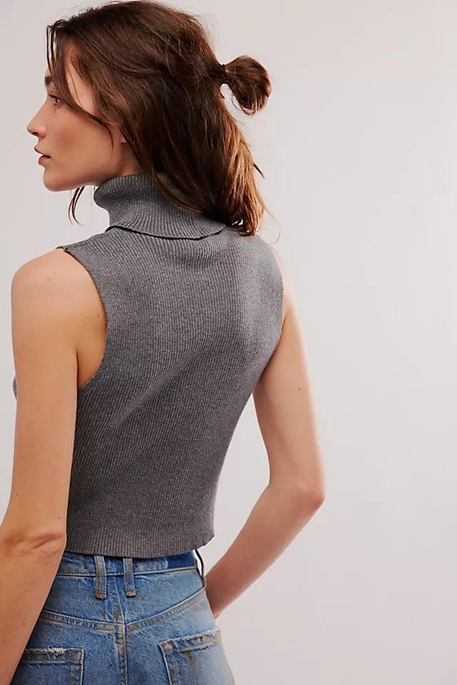 Sleeveless Rib Turtleneck Product Image