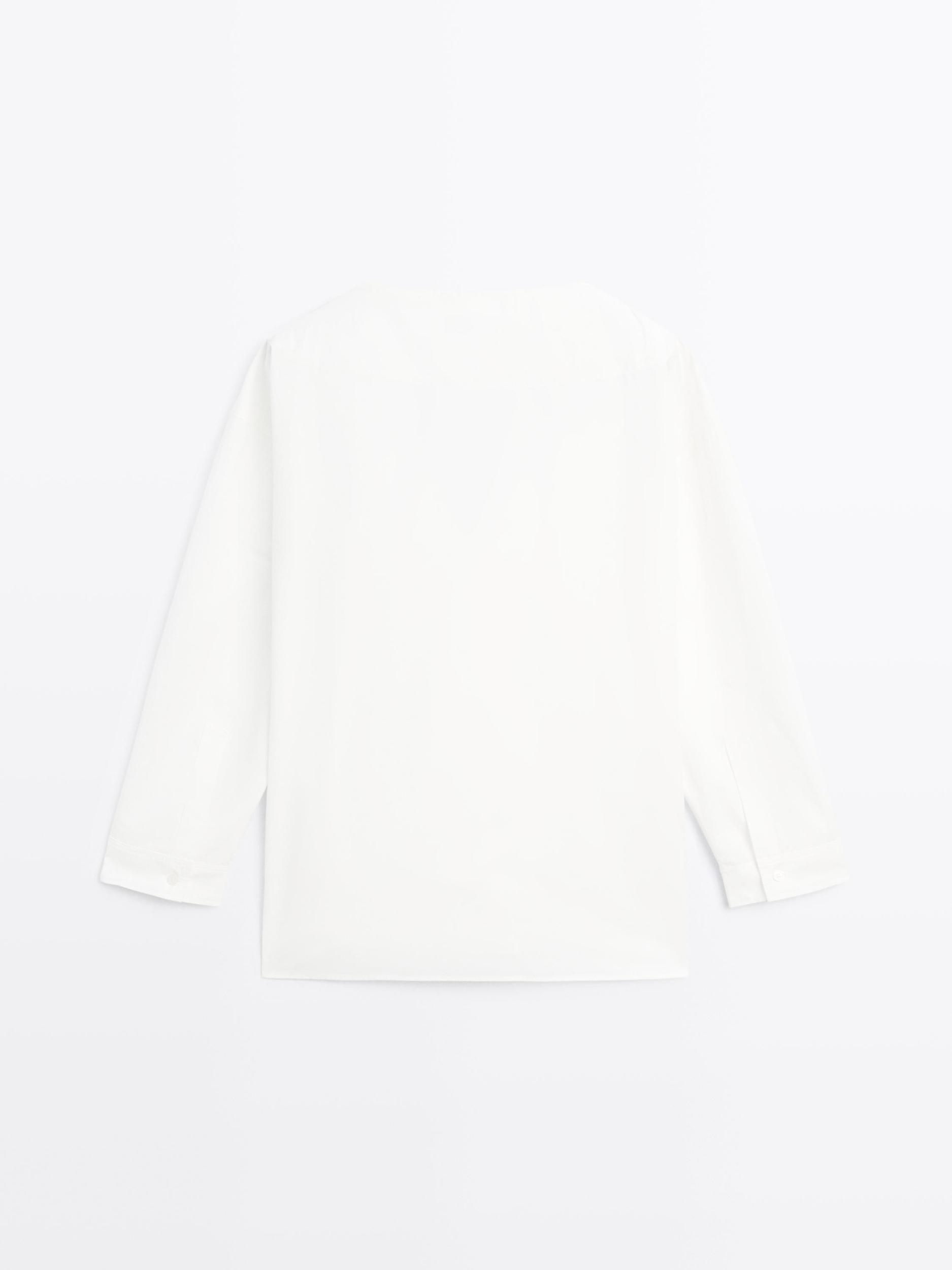 100% cotton surplice blouse Product Image