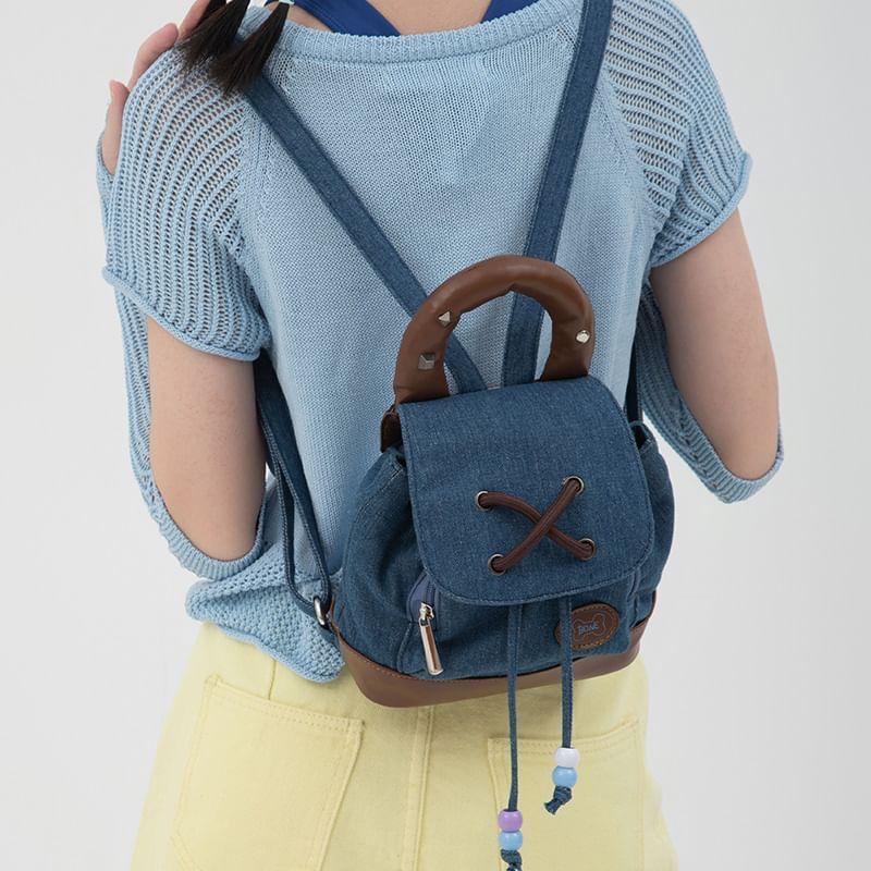 Denim Flap Backpack Product Image