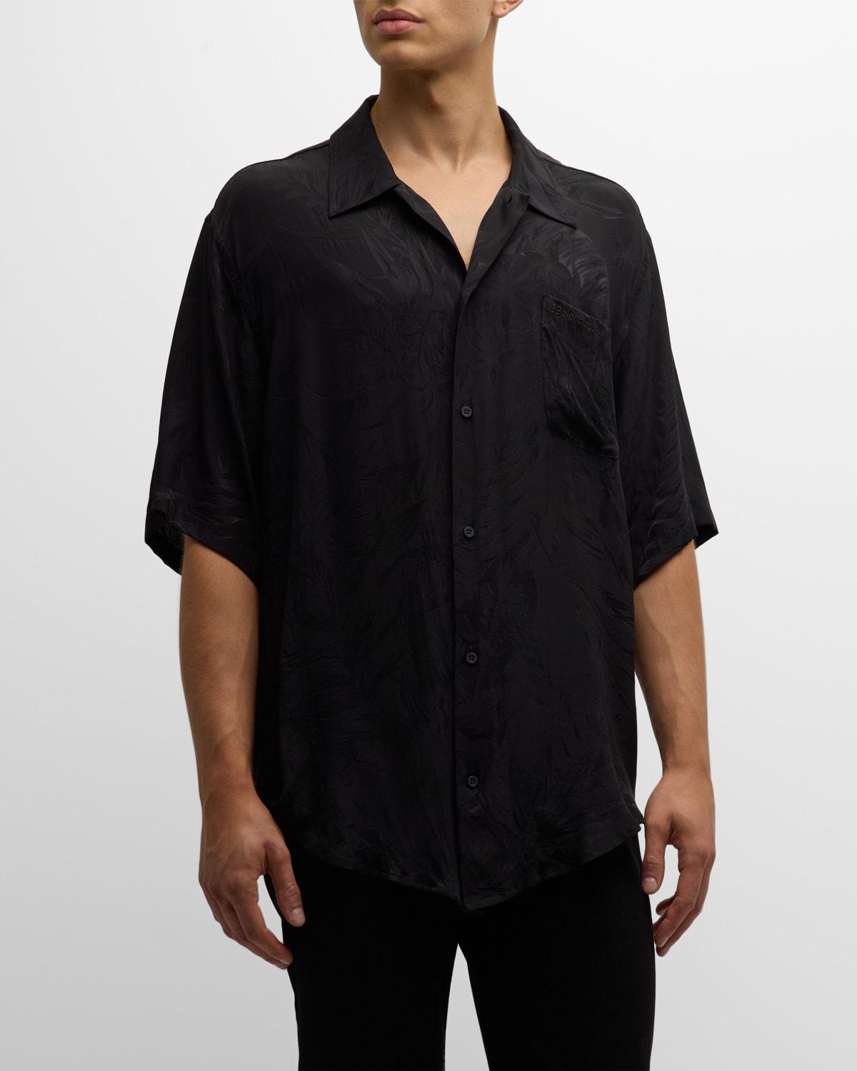 Mens Tropical Flowers Silk Camp Shirt Product Image