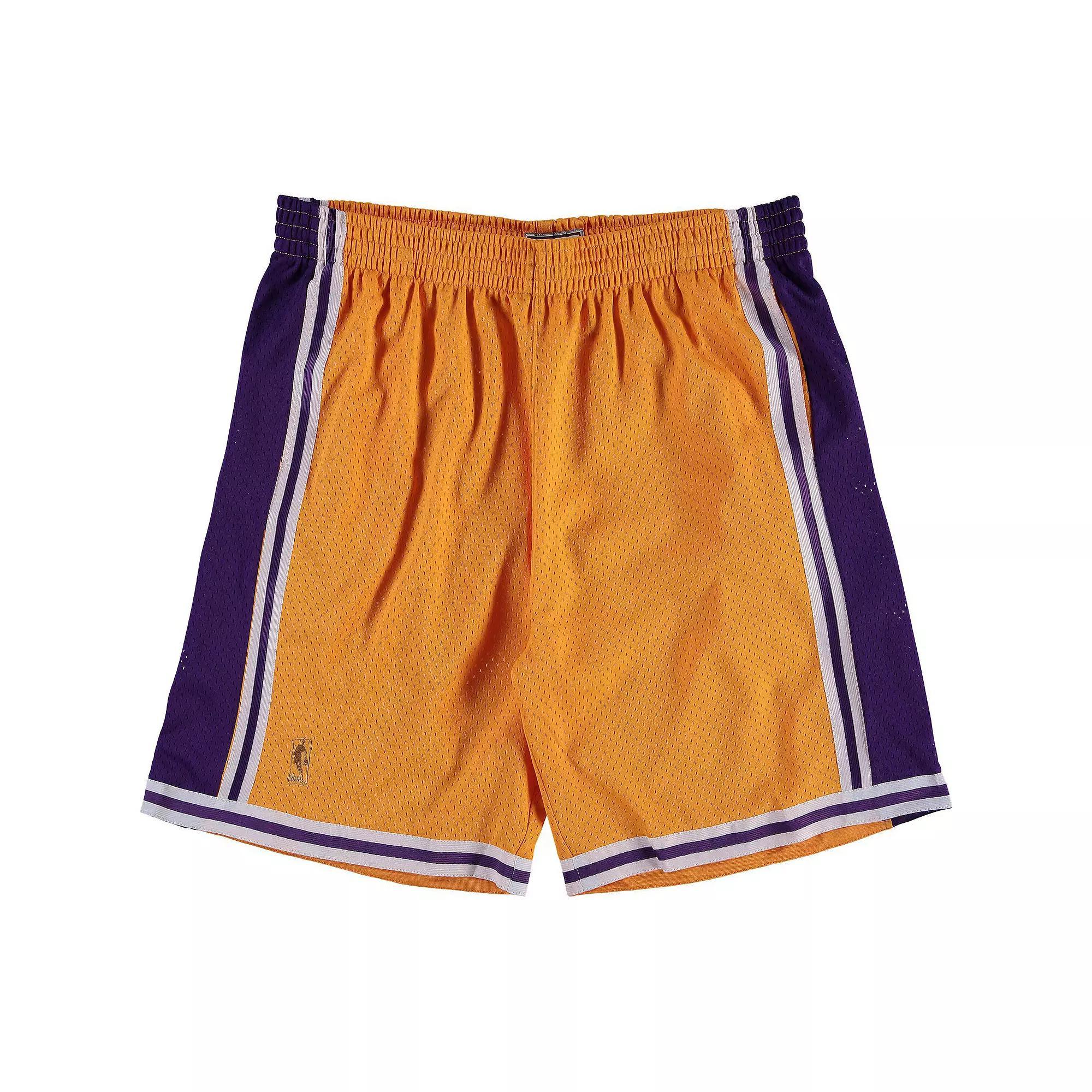 Men's Mitchell & Ness Gold Los Angeles Lakers Big & Tall Hardwood Classics Swingman Shorts,  Product Image