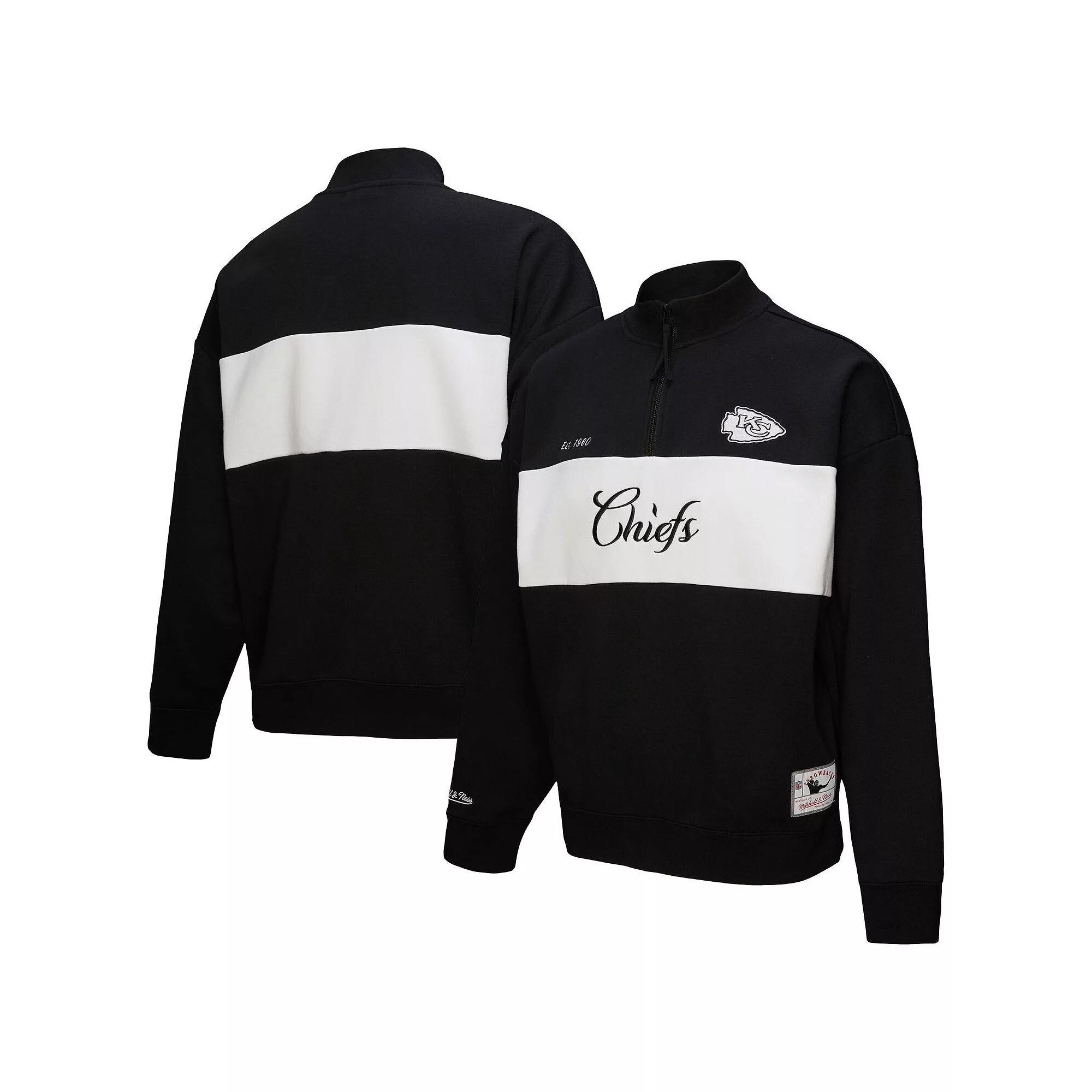 Women's Mitchell & Ness Black Kansas City Chiefs Quarter-Zip Jacket,  Product Image