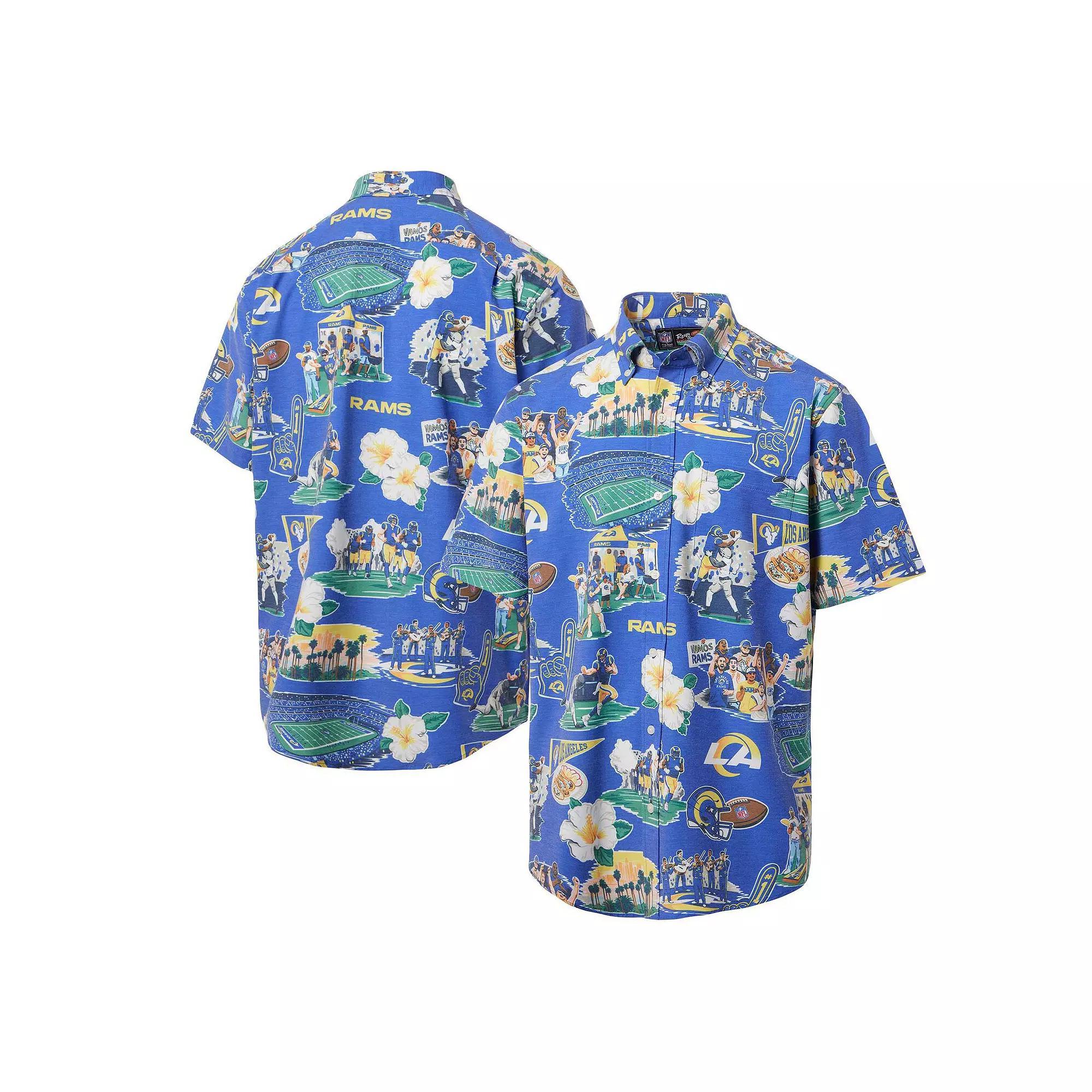Men's Reyn Spooner Royal Los Angeles Rams Scenic Button-Down Shirt, Size: XL, Blue Product Image