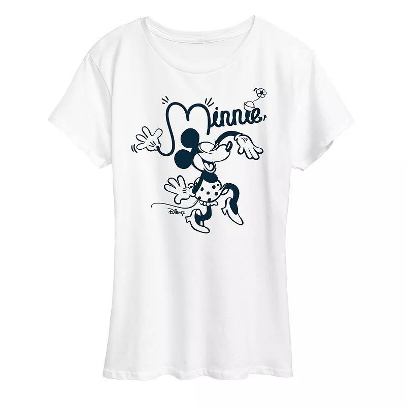 Disney's Minnie Mouse Fun Graphic Tee, Women's, Size: Medium, Grey Red Product Image