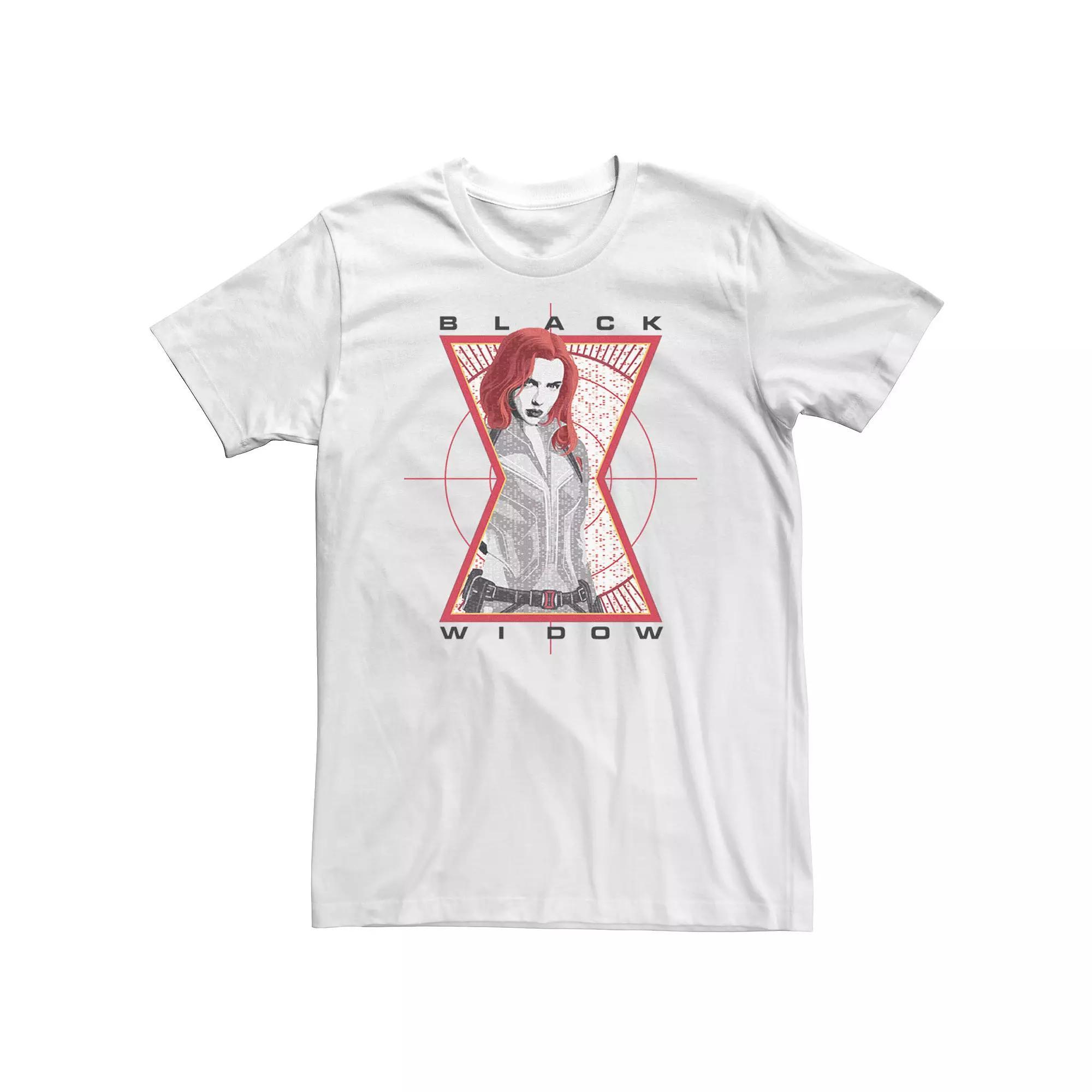 Big & Tall Marvel Black Widow Glitch Target Logo Portrait Tee, Men's, Size: 5XL, White Product Image