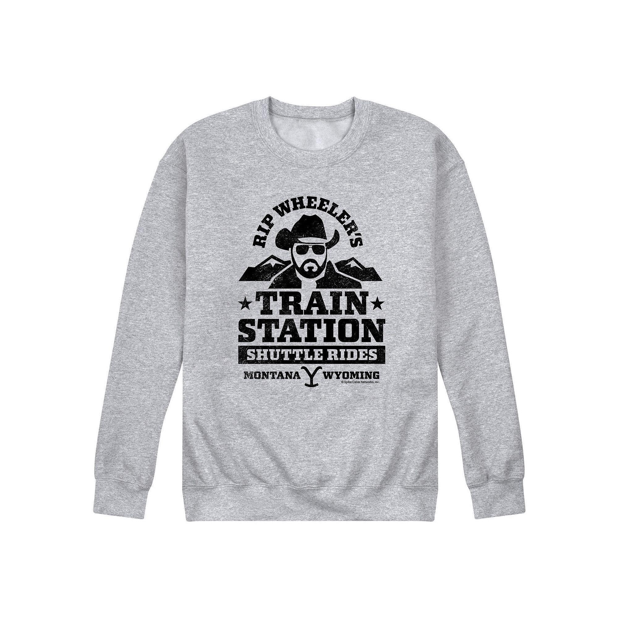 Men's Yellowstone Train Station Sweatshirt,  Product Image