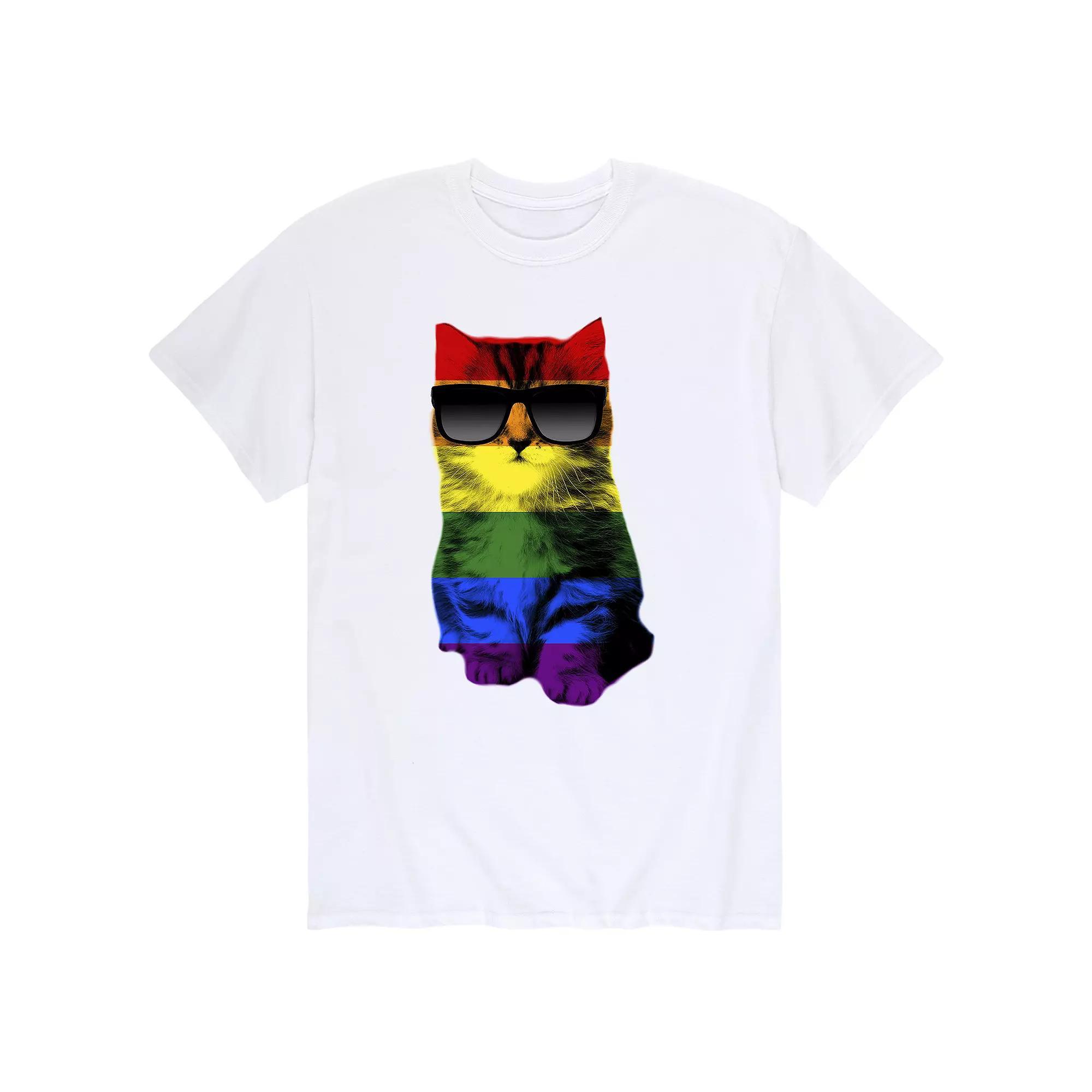 Men's Cat Pride Tee, Size: Small, White Product Image