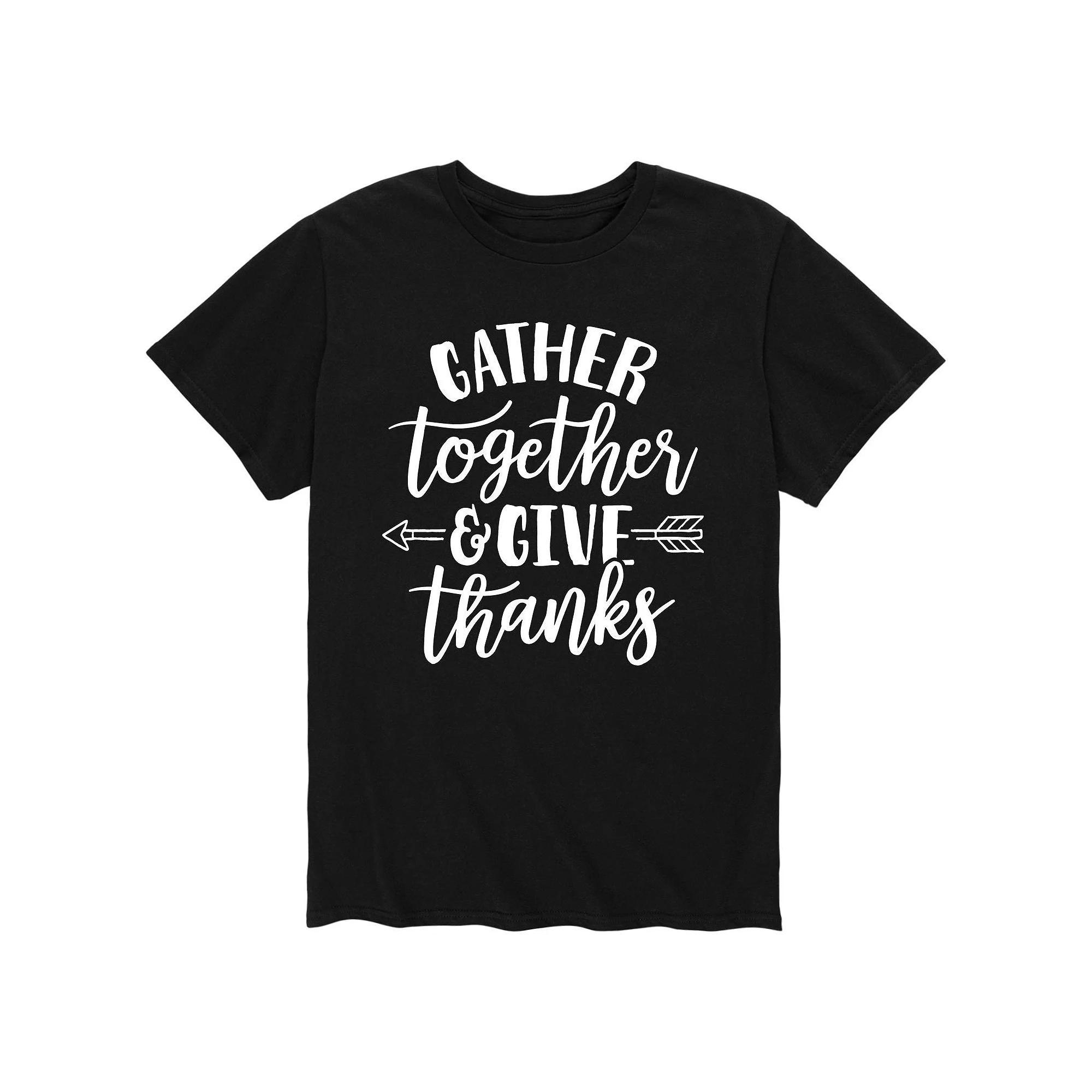 Men's Gather Together Give Thanks Tee, Size: Large, Black Product Image