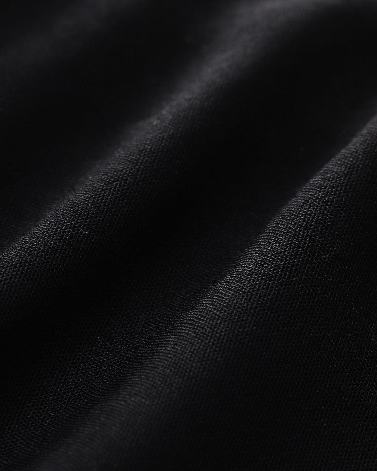 Black Square Neck Shirred Button Blouse Product Image