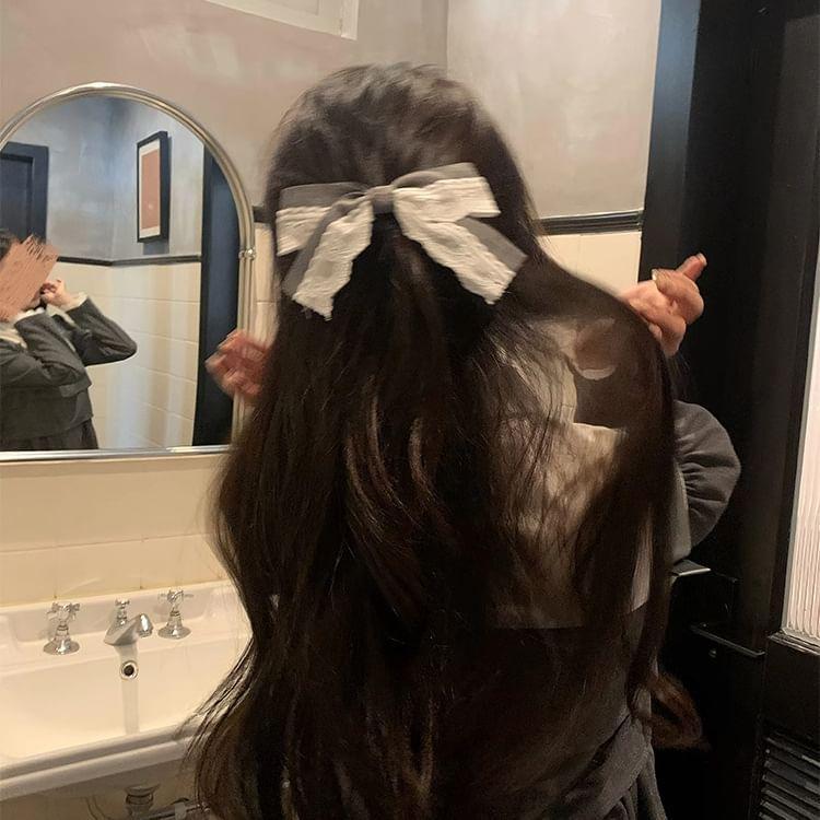 Lace Panel Bow Hair Clip Product Image