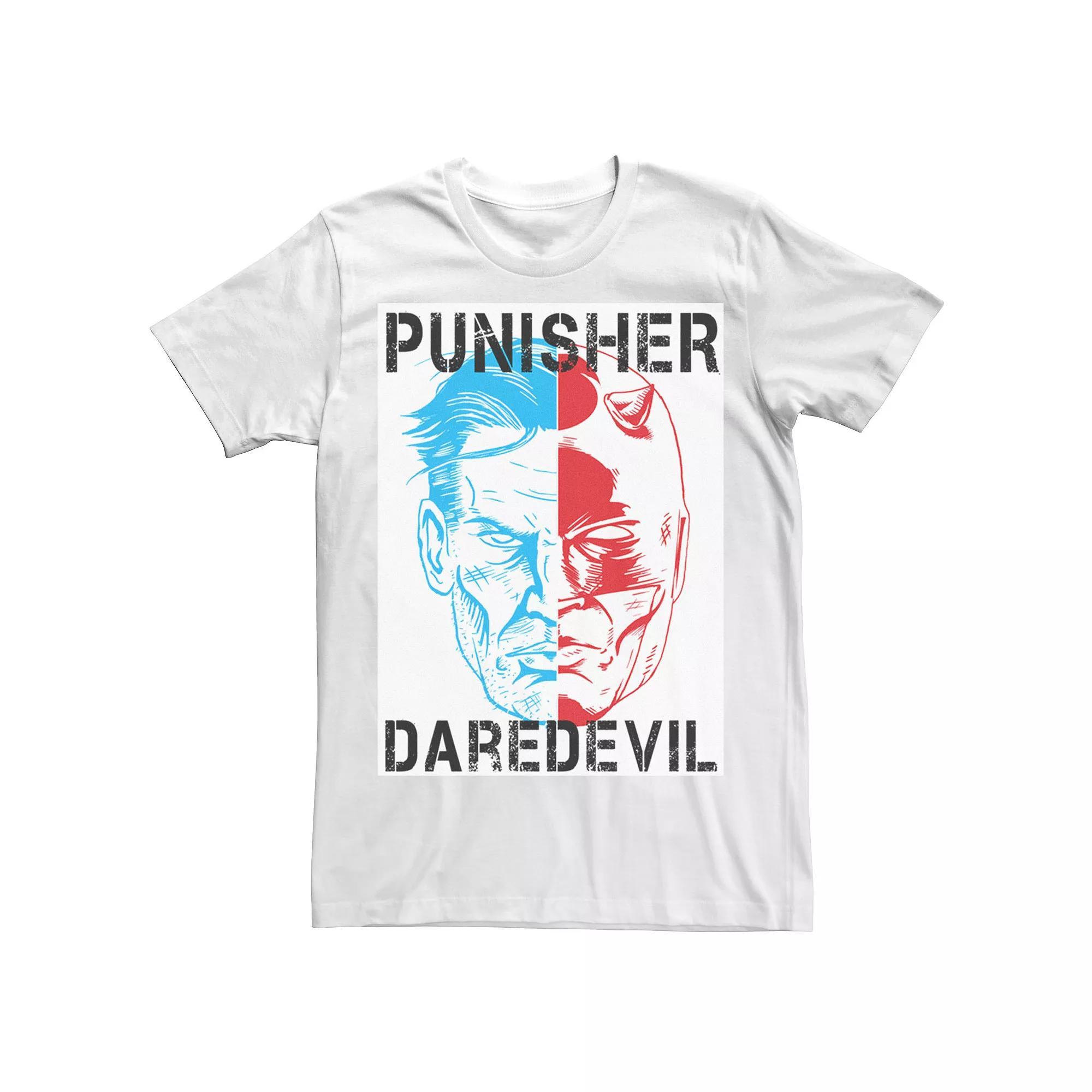 Men's Marvel The Punisher Daredevil Face To Face Tee, Size: Large, White Product Image