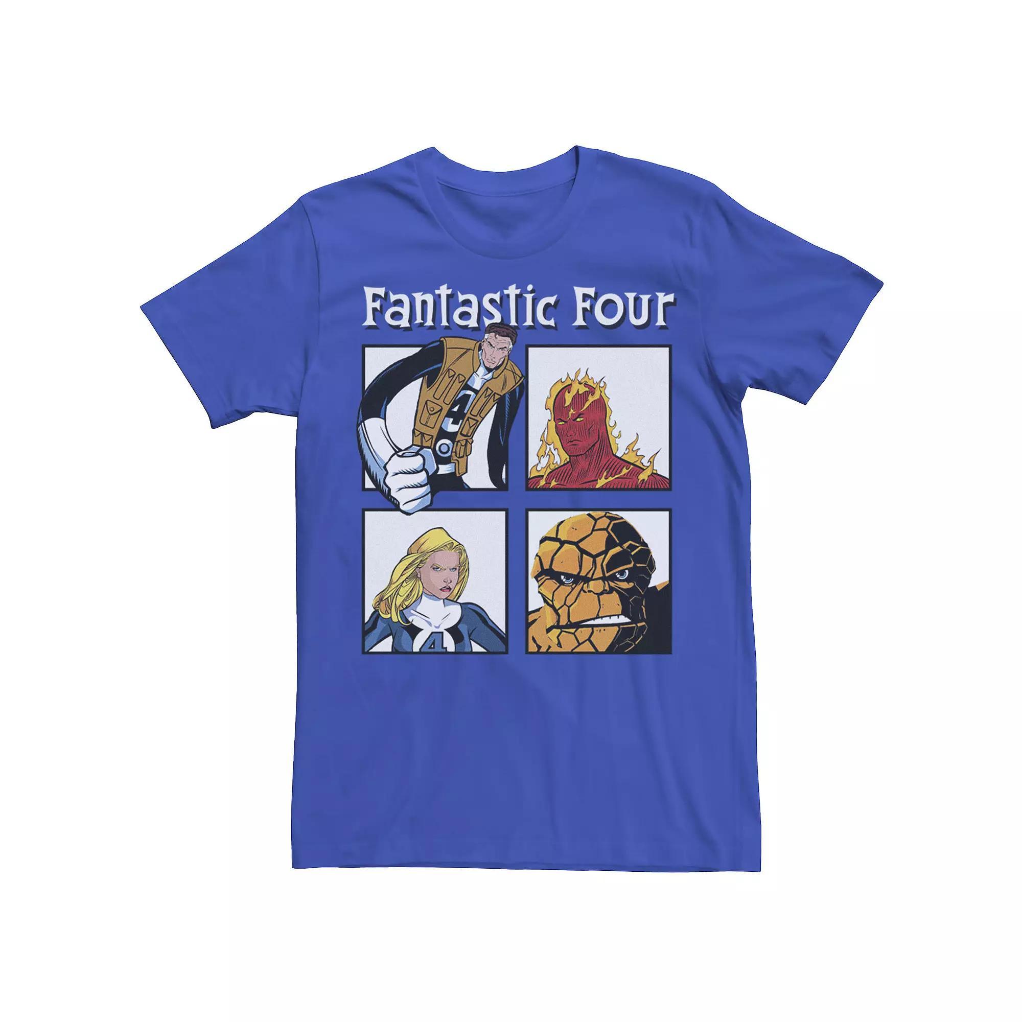 Men's Marvel Fantastic Four Ready To Fight Portrait Panels Tee, Size: 3XL, Royal Product Image