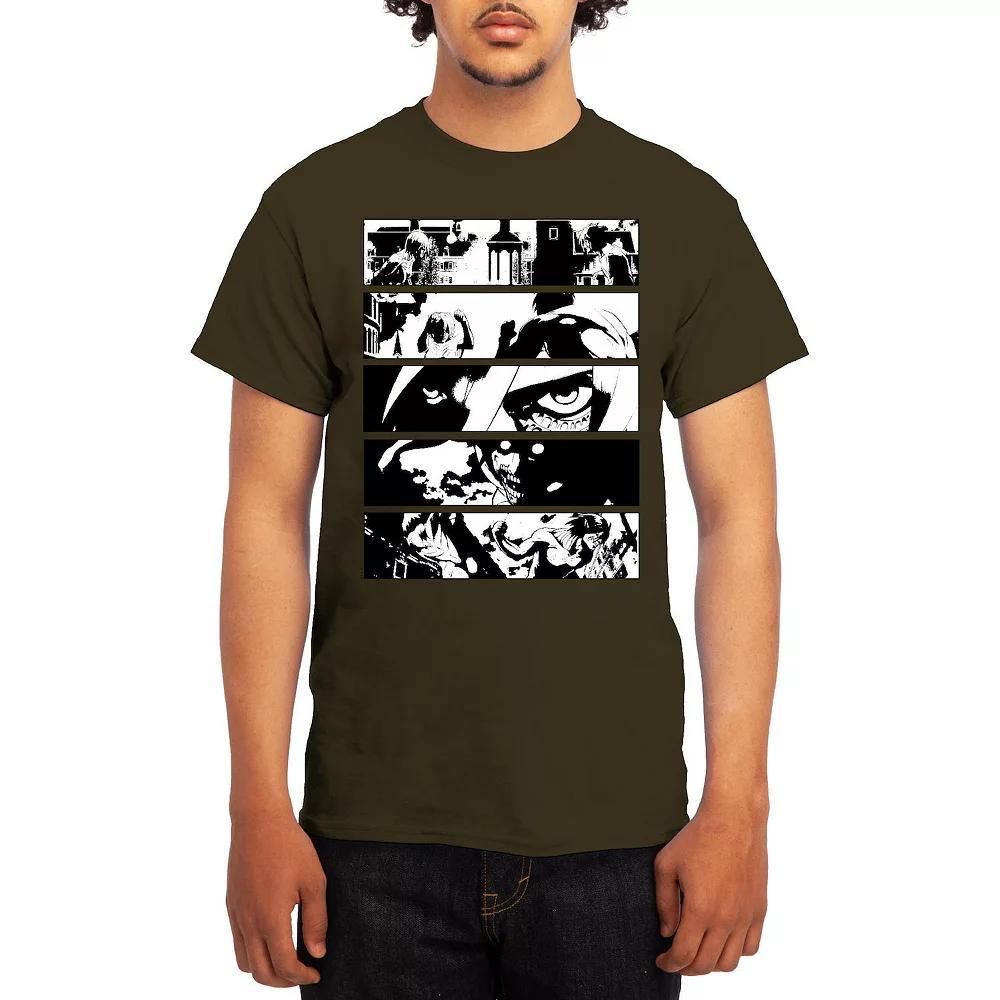 Men's Attack on Titan Black & White Battle Layout Tee, Size: XL, Royal Blue Product Image