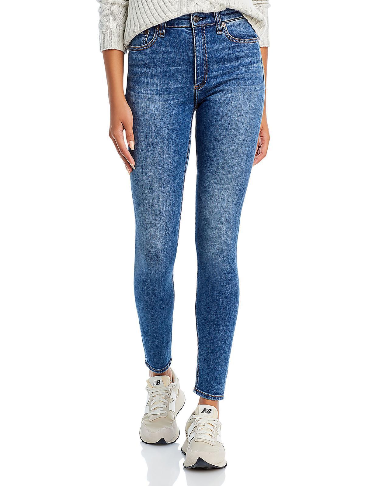 RAG & BONE Nina Womens High Rise Denim Skinny Jeans In Multi Product Image