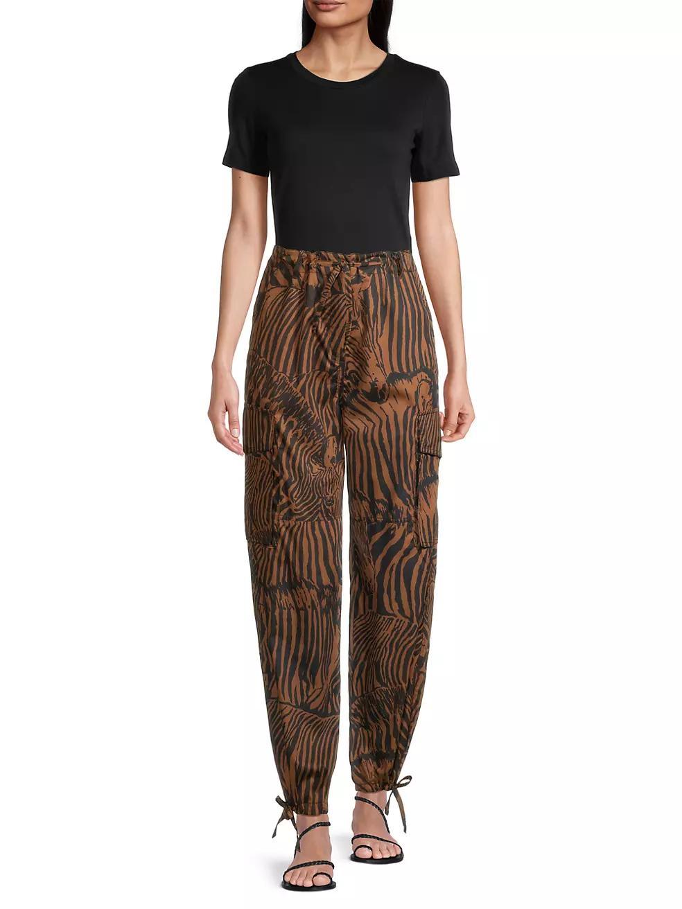 Periodi Zebra Cotton Drawstring Pants Product Image