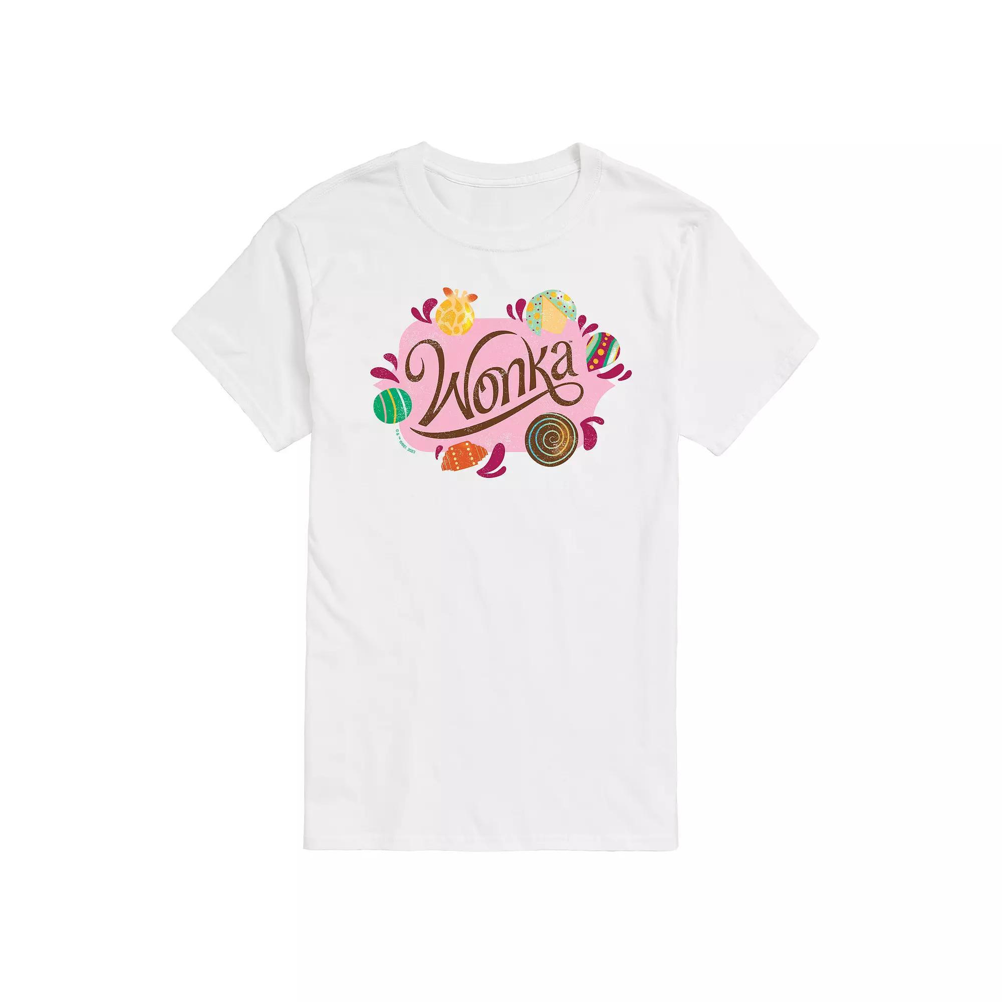 Men's Wonka Logo And Candy Graphic Tee,  Product Image