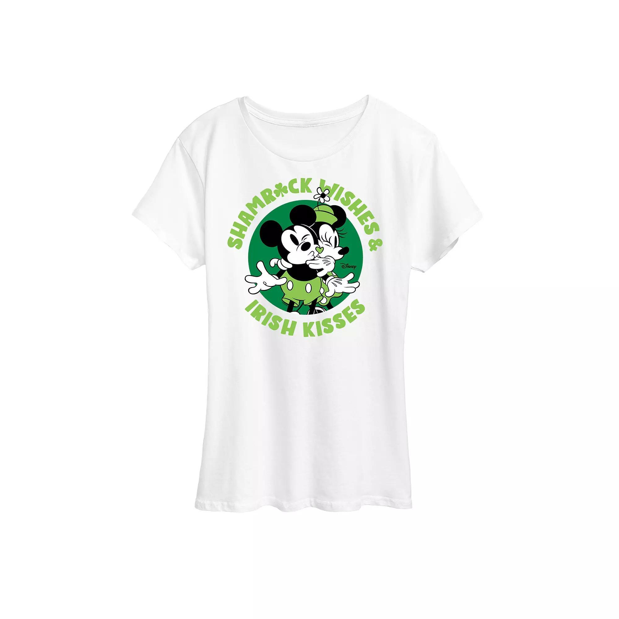 Disney's Mickey & Minnie Mouse Women's St. Patrick's Kisses Graphic Tee,  Product Image