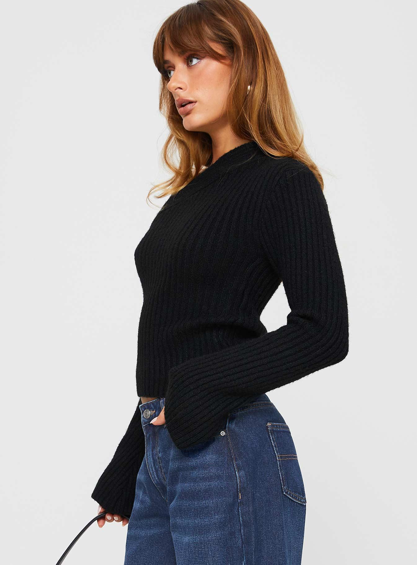 Phillips Cold Shoulder Sweater Black Product Image