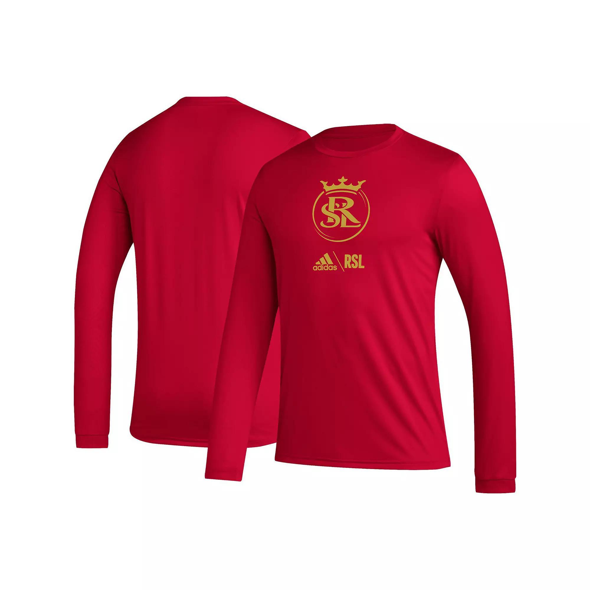 Men's adidas Red Real Salt Lake Icon Long Sleeve T-Shirt, Size: Small, Slt Red Product Image