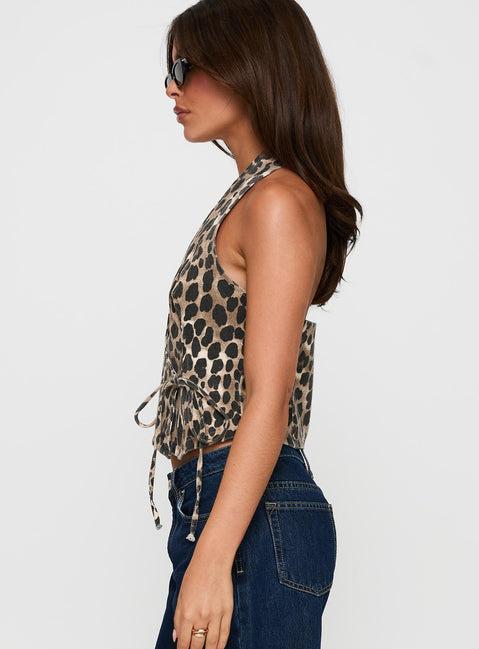 Feel This Way Wrap Top Leopard Product Image