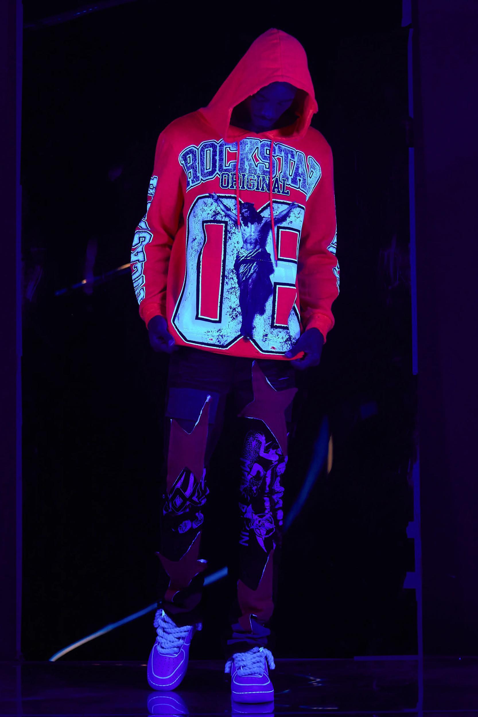 Fields Orange Graphic Hoodie Male Product Image