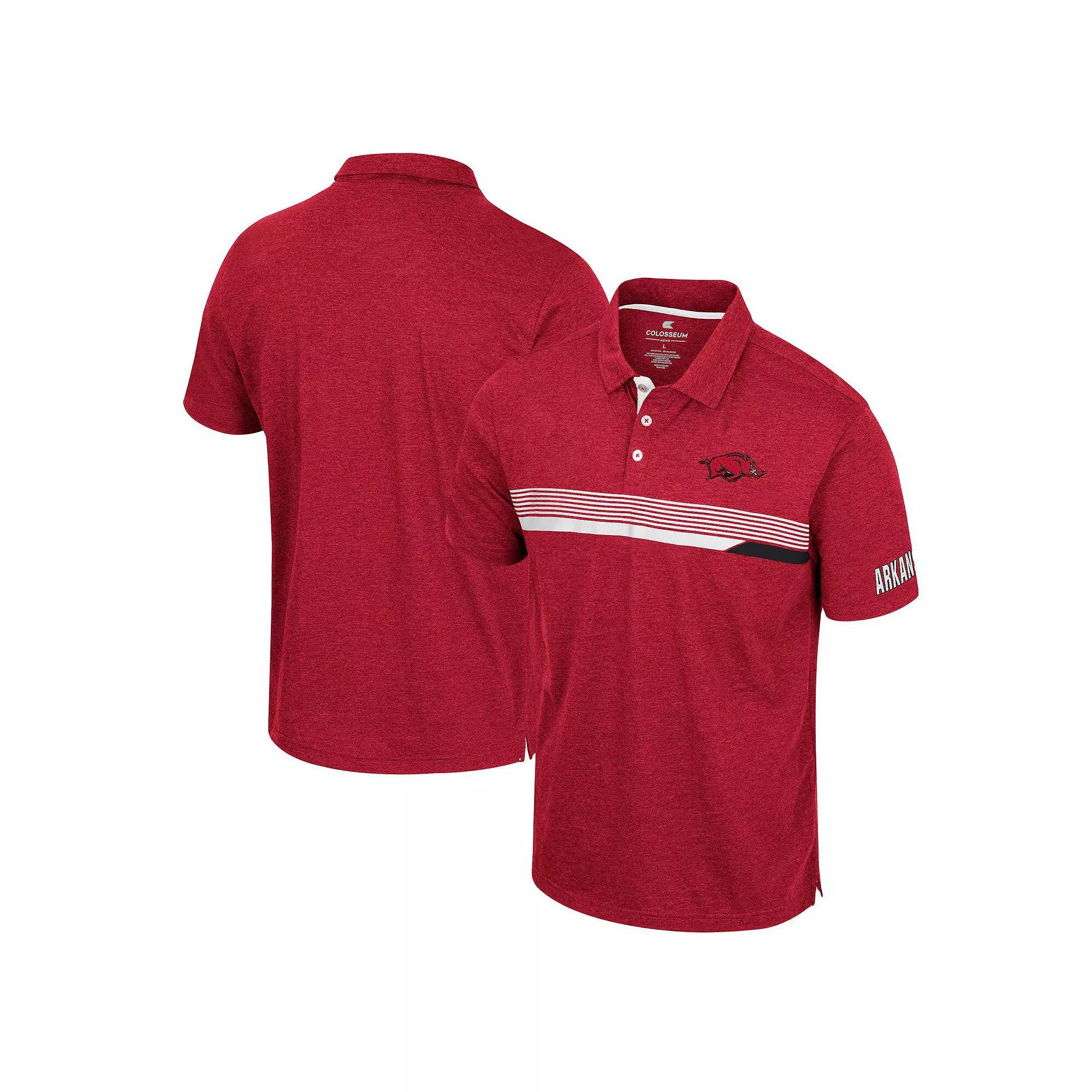 Men's Colosseum  Cardinal Arkansas Razorbacks No Problemo Polo, Size: Large, Red Product Image